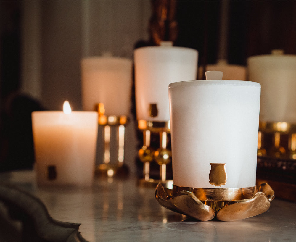 Gold Plated Flower Candle Holder by Trudon