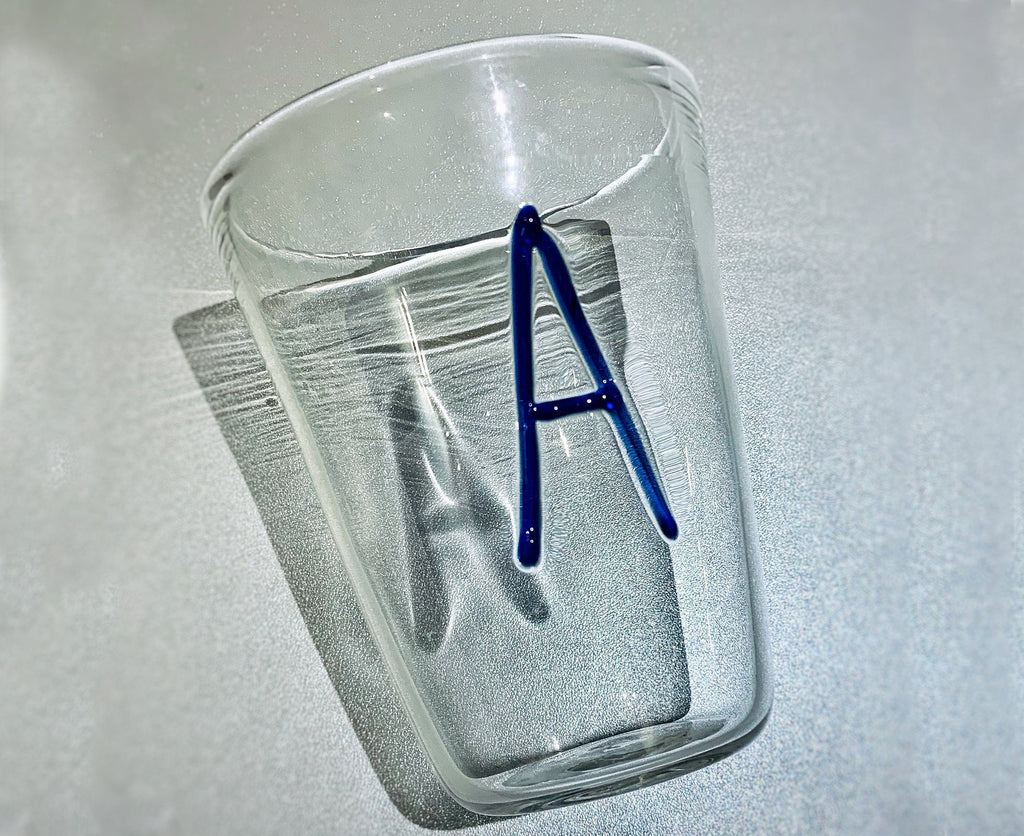 Handblown Glass Letter Tumbler