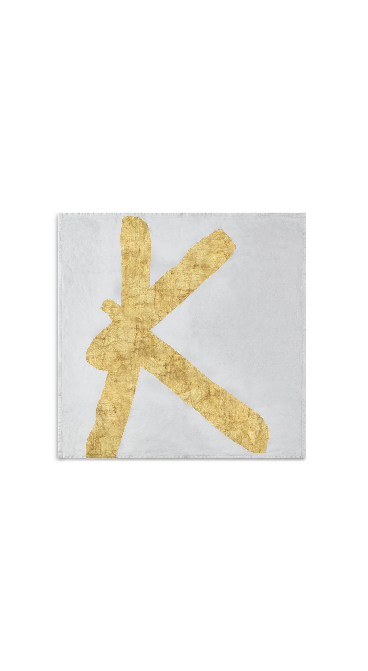 Alphabet Napkin 'K' in Gold, 50x50cm