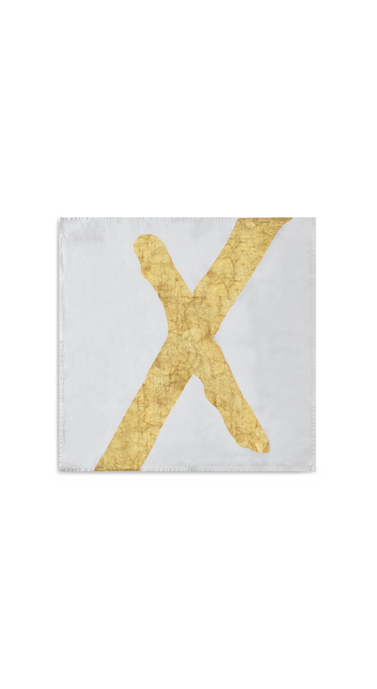 Alphabet Napkin 'X' in Gold, 50x50cm