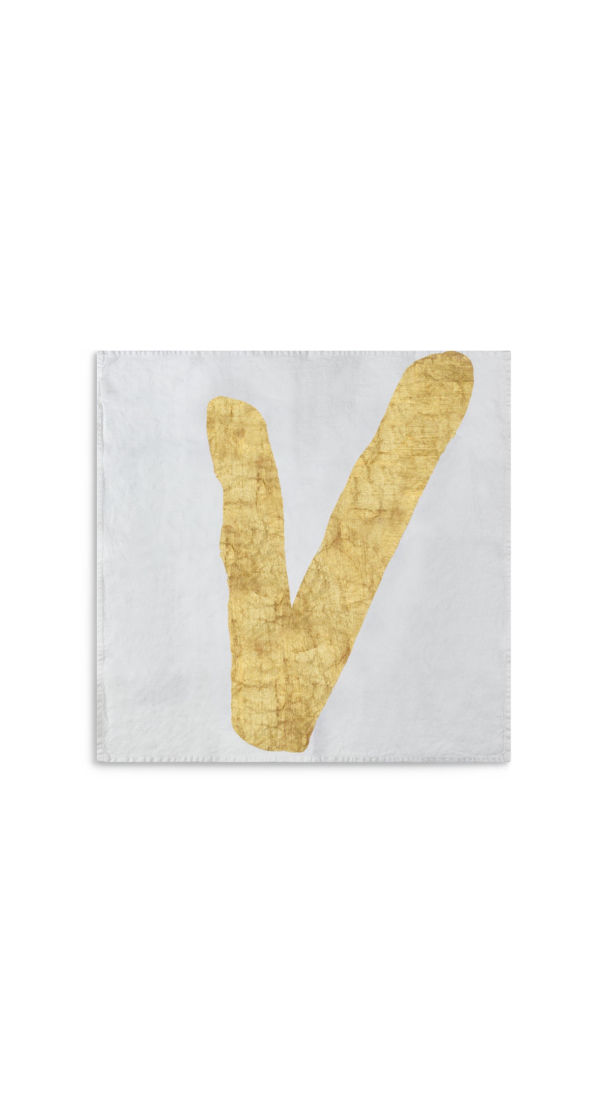 Alphabet Napkin 'V' in Gold, 50x50cm