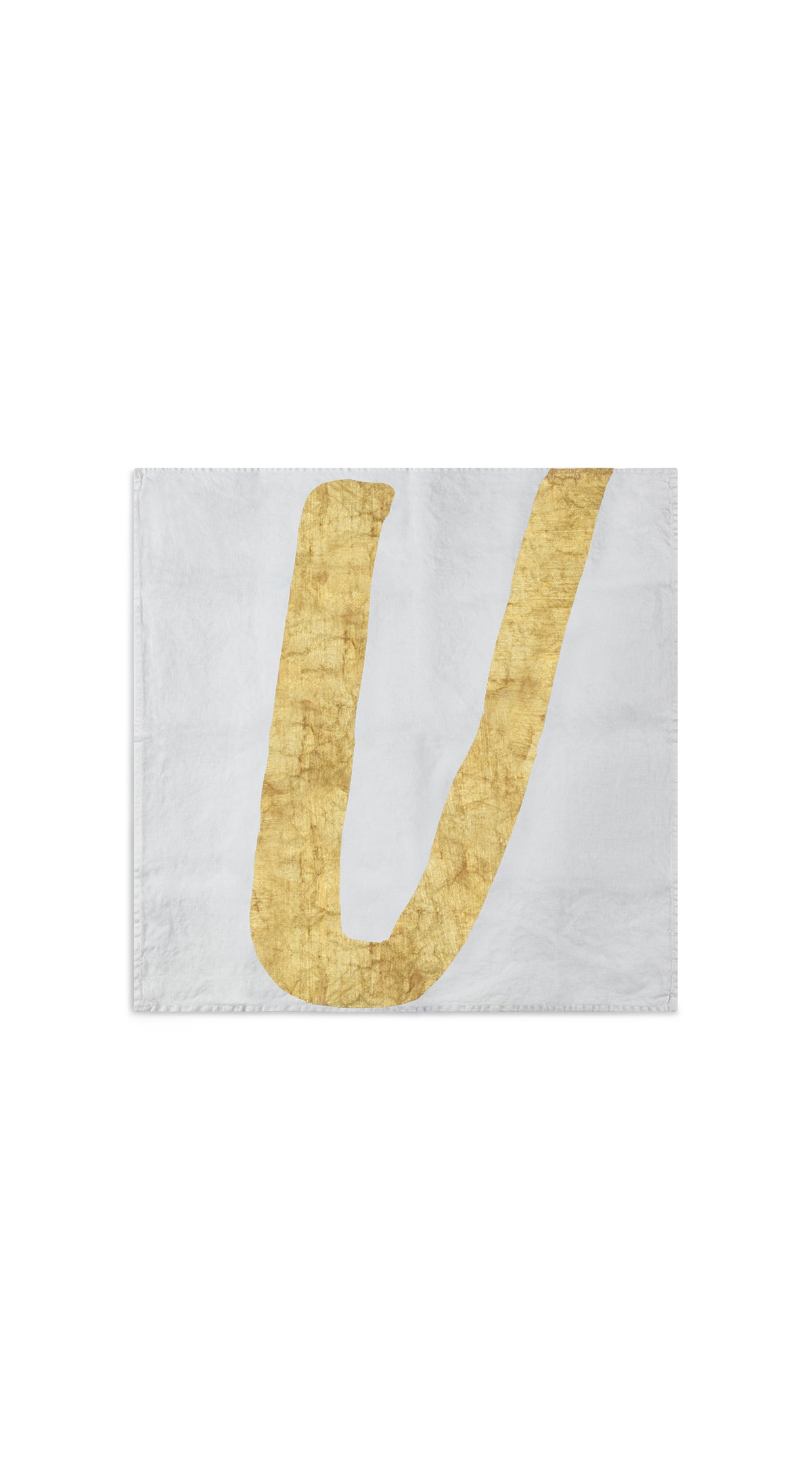 Alphabet Napkin 'U' in Gold, 50x50cm