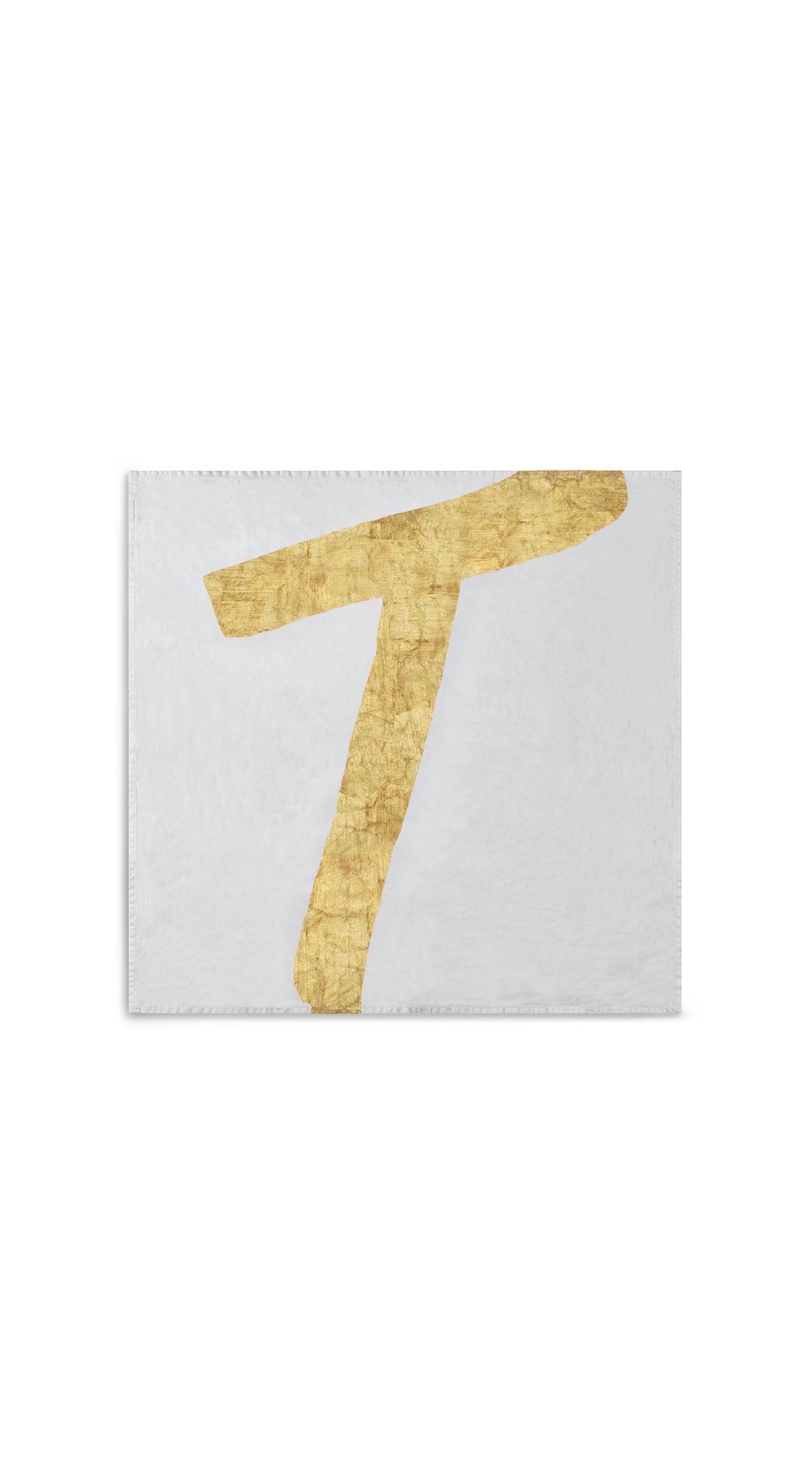 Alphabet Napkin 'T' in Gold, 50x50cm
