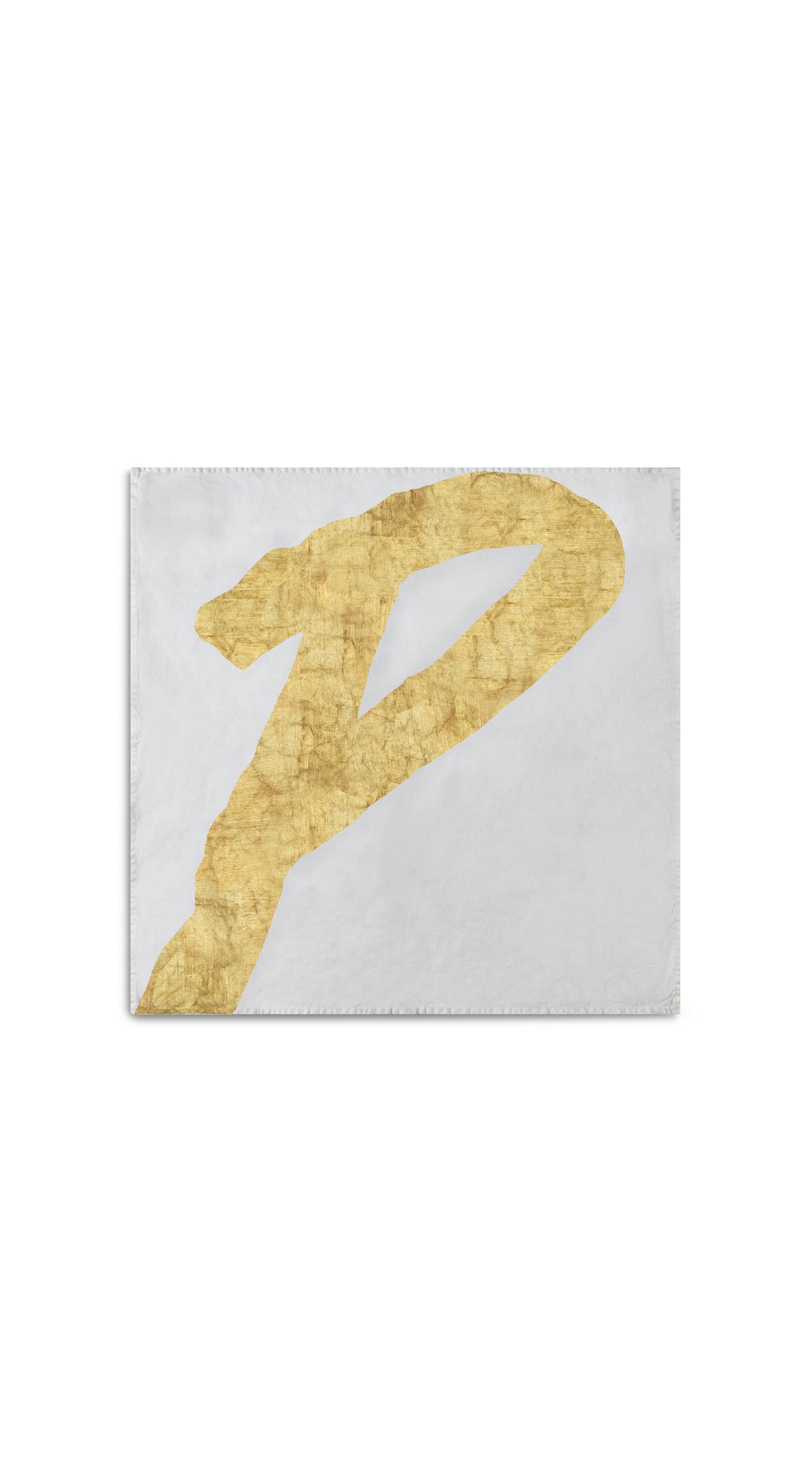 Alphabet Napkin 'P' in Gold, 50x50cm