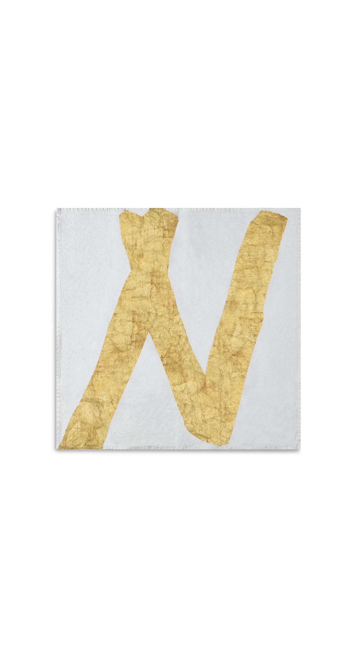 Alphabet Napkin 'N' in Gold, 50x50cm