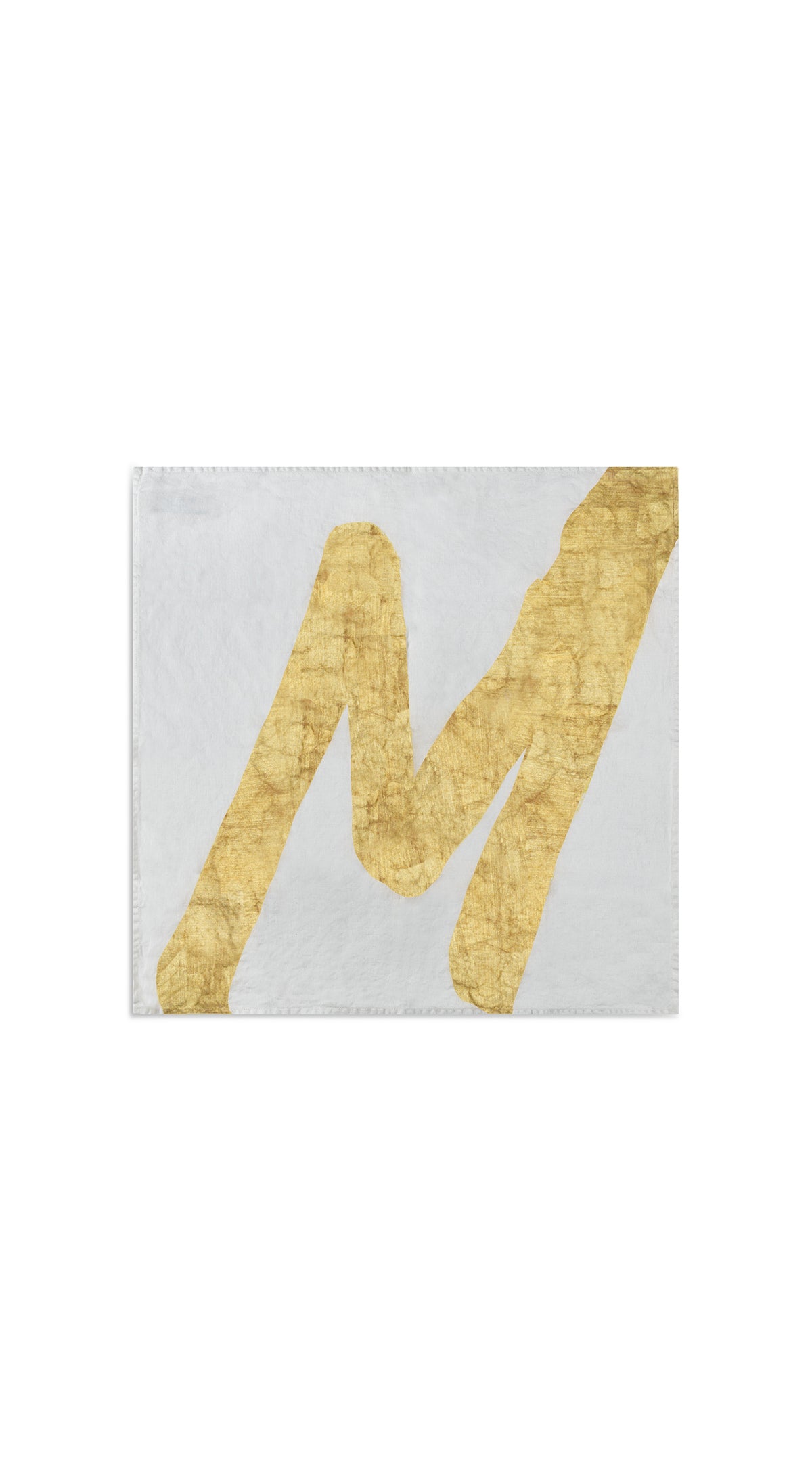 Alphabet Napkin 'M' in Gold, 50x50cm