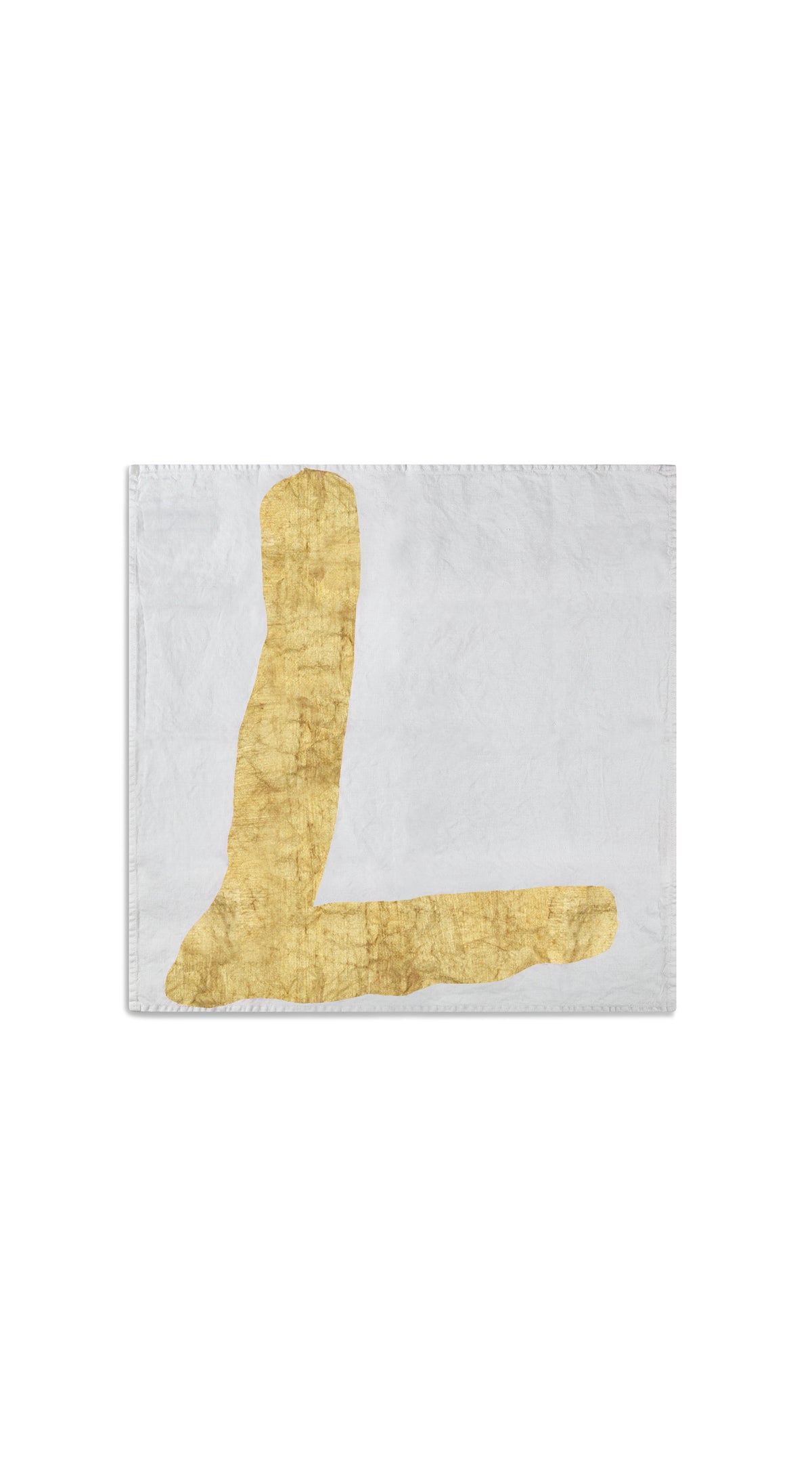 Alphabet Napkin 'L' in Gold, 50x50cm