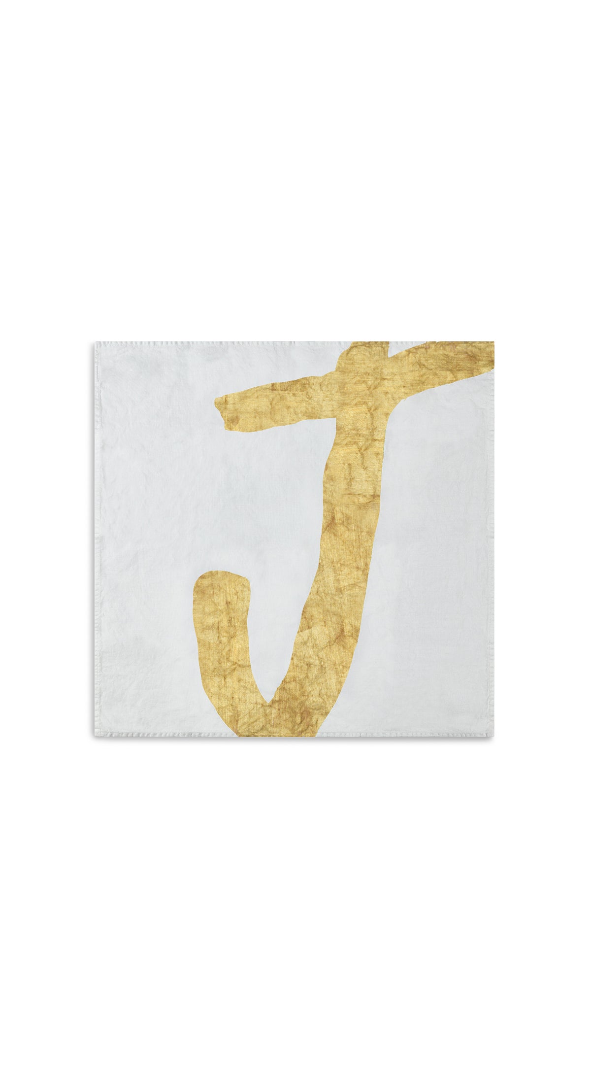 Alphabet Napkin 'J' in Gold, 50x50cm