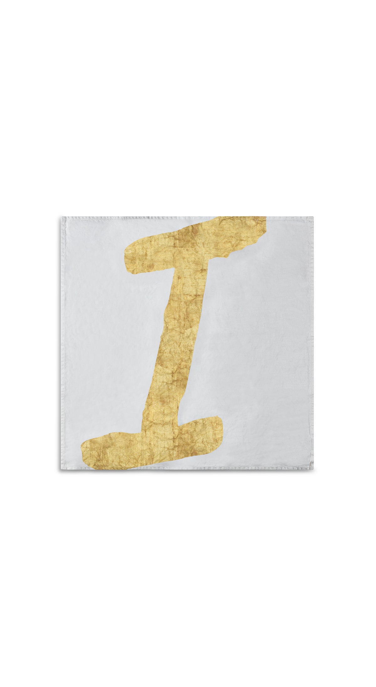 Alphabet Napkin 'I' in Gold, 50x50cm