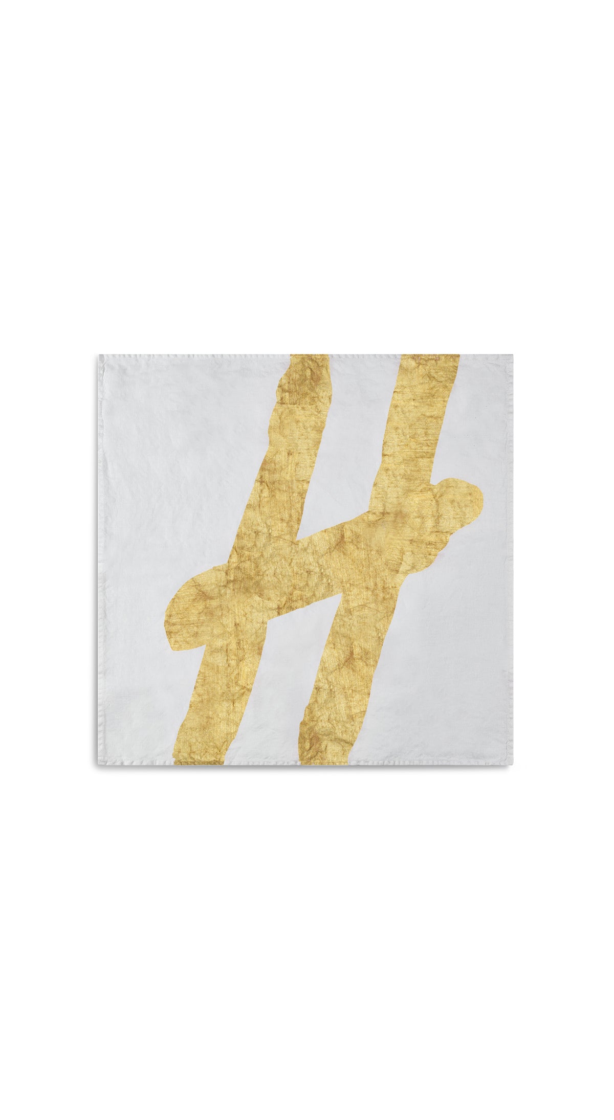 Alphabet Napkin 'H' in Gold, 50x50cm