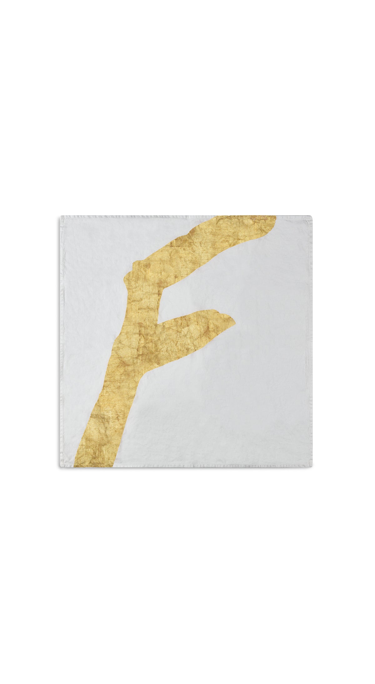Alphabet Napkin 'F' in Gold, 50x50cm