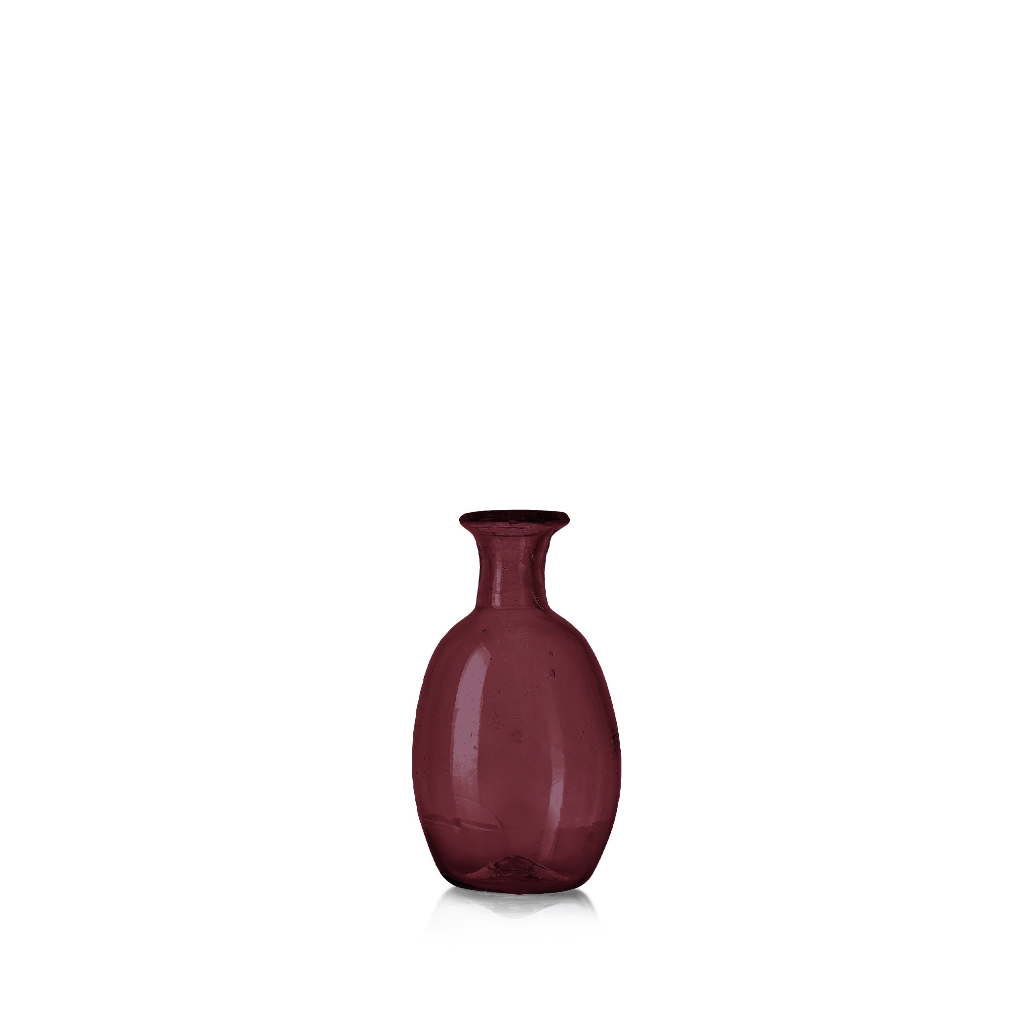 Handblown Glass Amour Vase Without Handle In Raspberry Red, 12cm