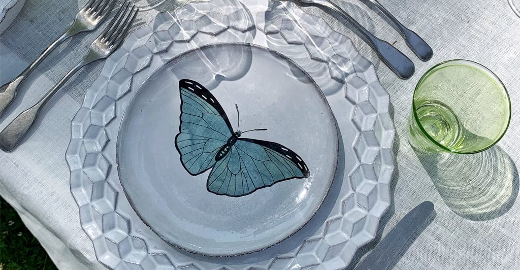 Yellow Butterfly Small Dish by Astier de Villatte, 11cm