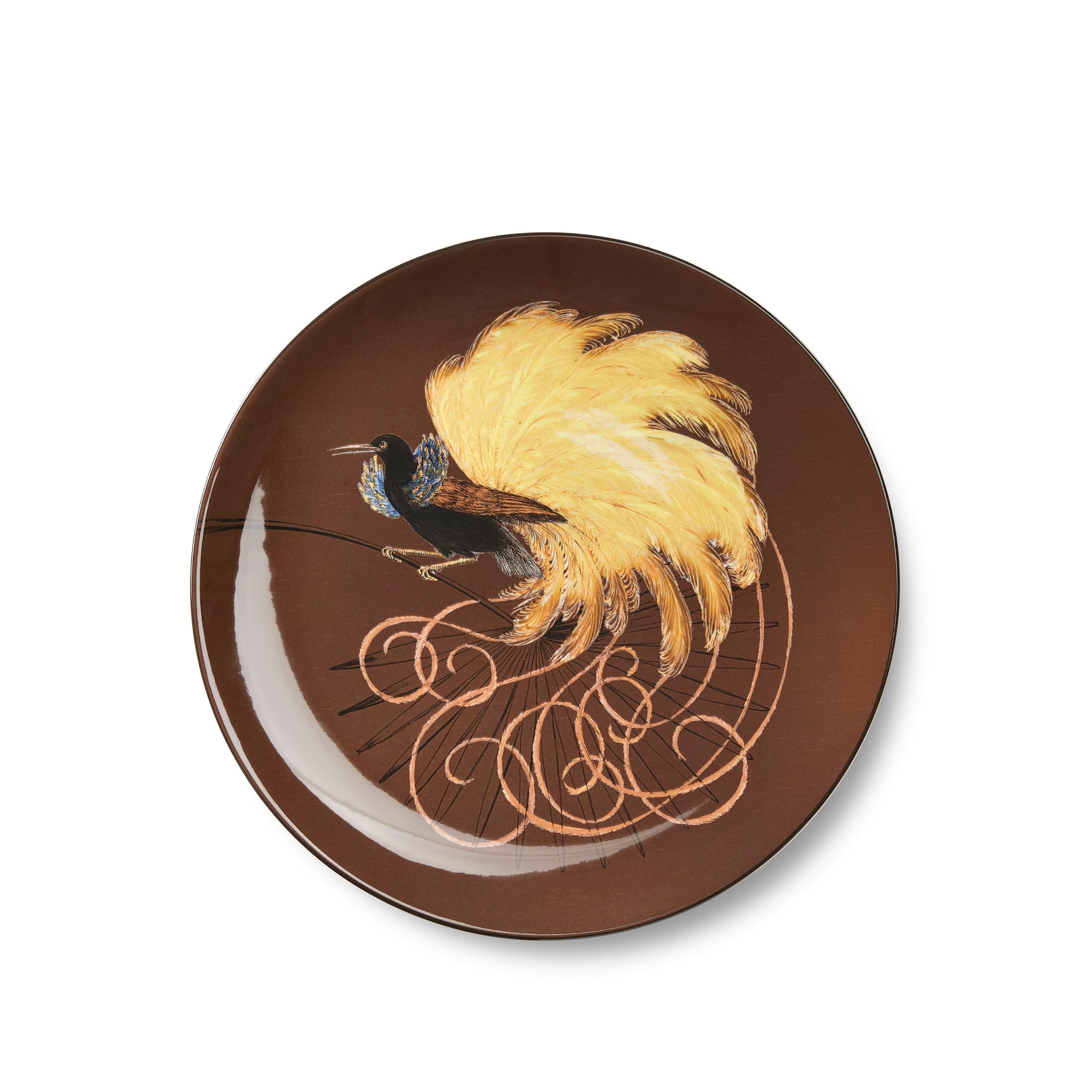 Bird Of Paradise 25cm Dinner Plate in Brown