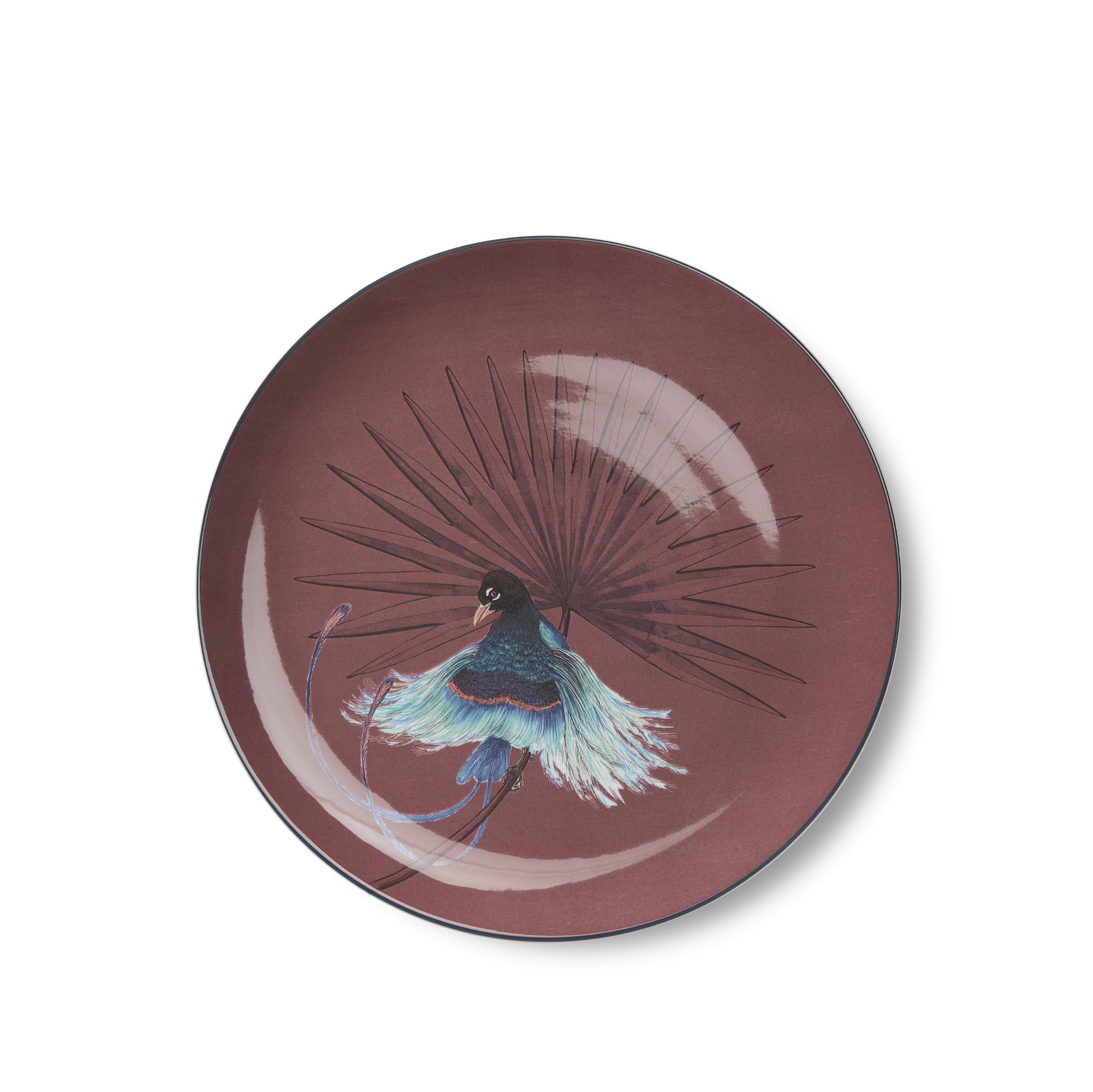 Bird Of Paradise 25cm Dinner Plate in Mahogany