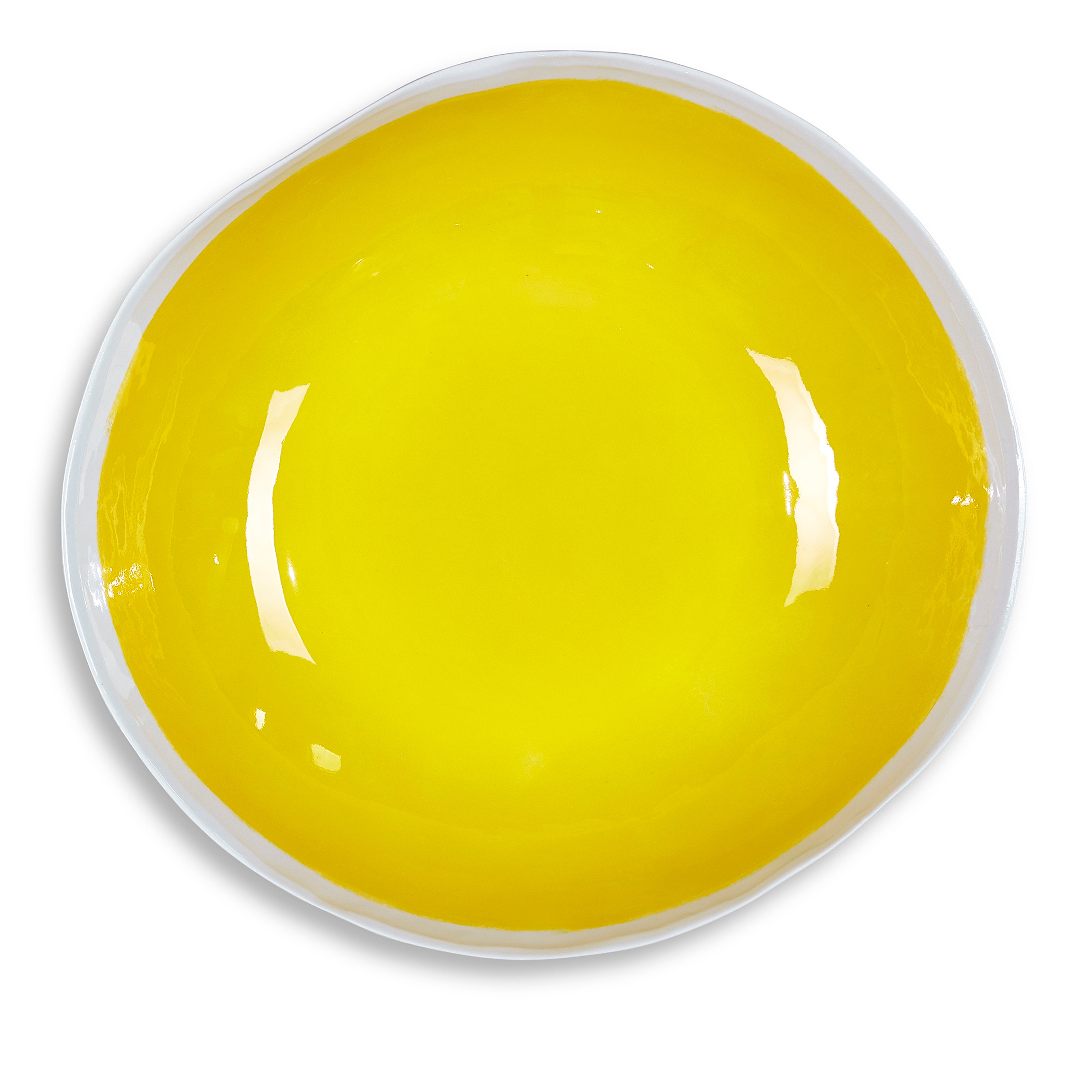 Summerill & Bishop Handmade 43cm Porcelain Extra Large Salad Bowl with Yellow Glaze