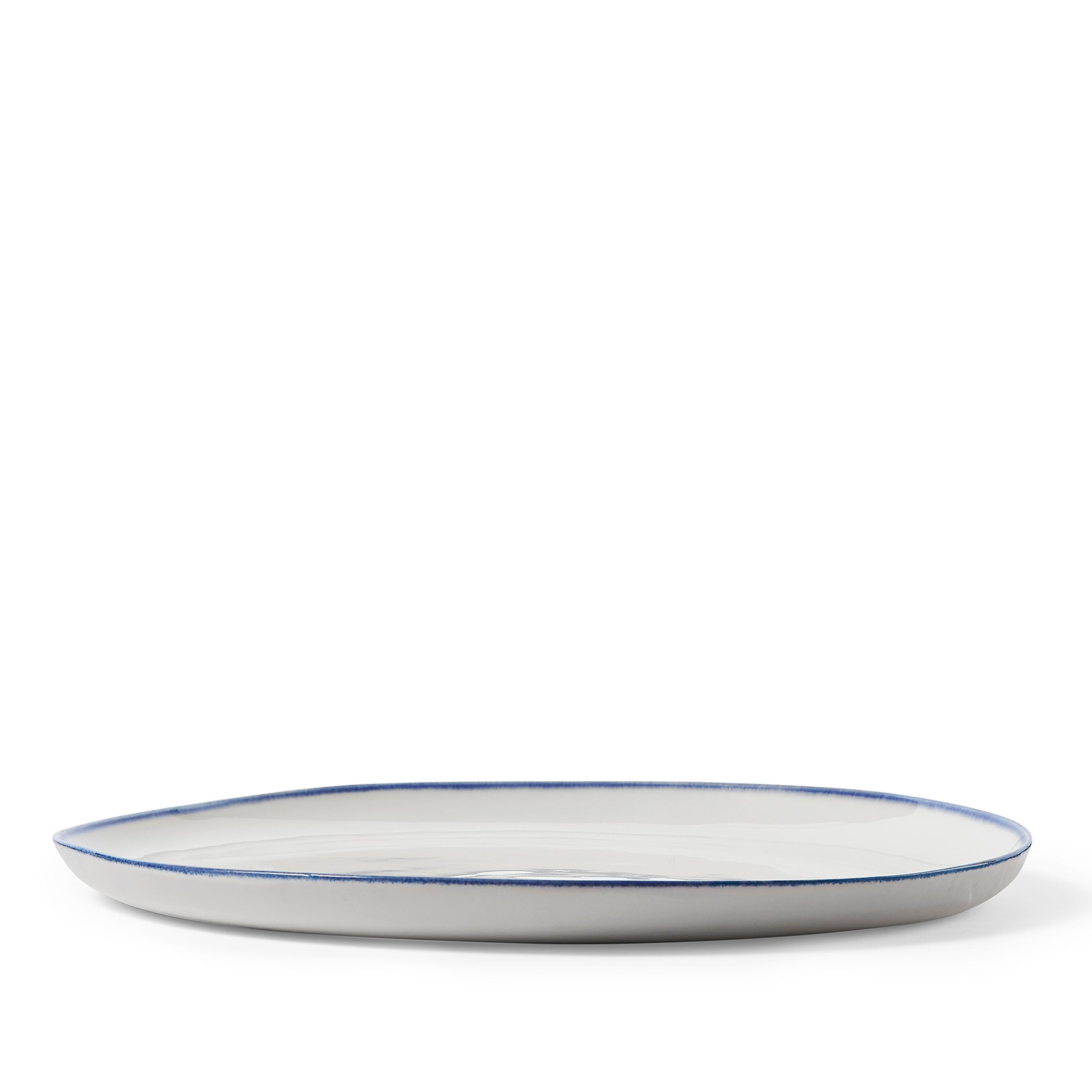 Made to order - Summerill & Bishop Handmade 31cm Porcelain Dinner Plate with Midnight Blue Rim