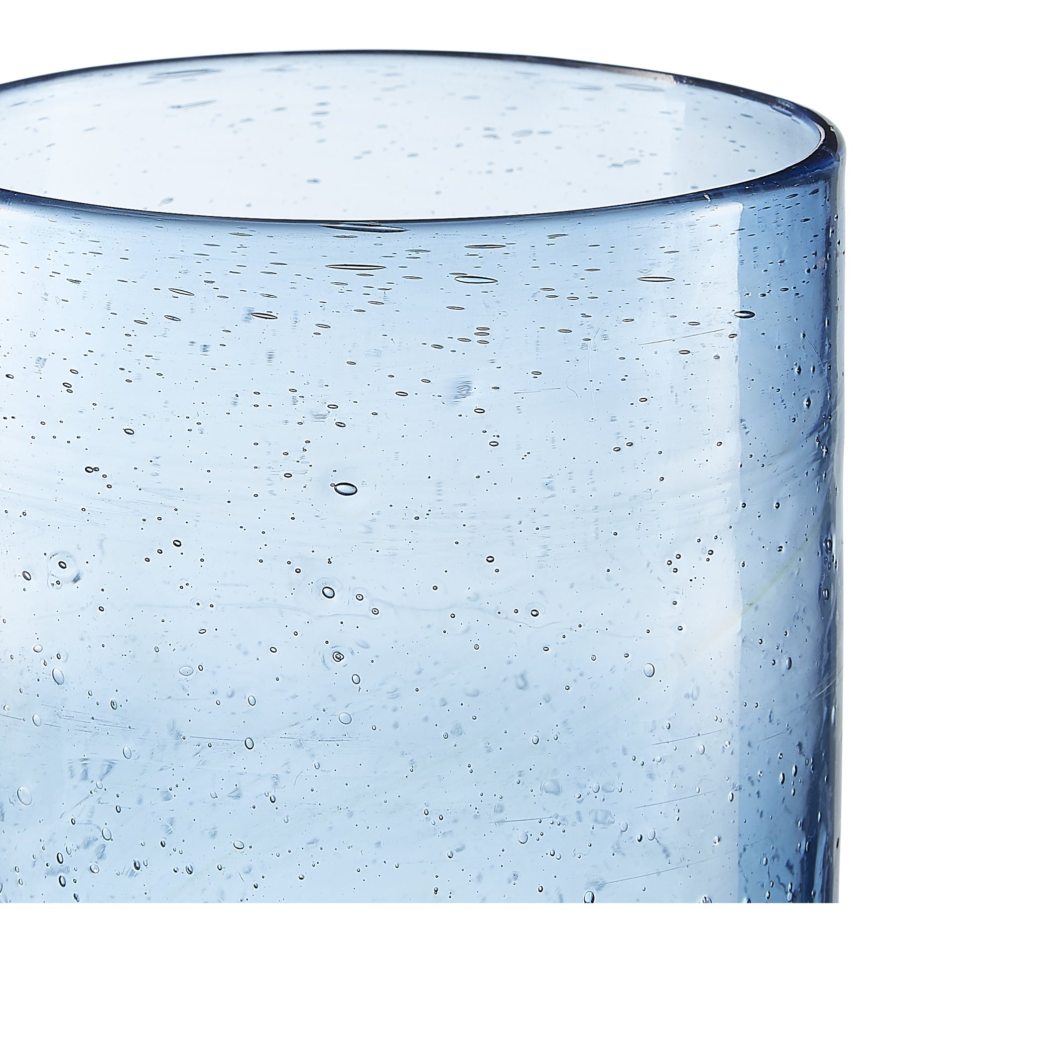 Handblown Glass Medium Water Tumbler in Turquoise Blue, 10cm
