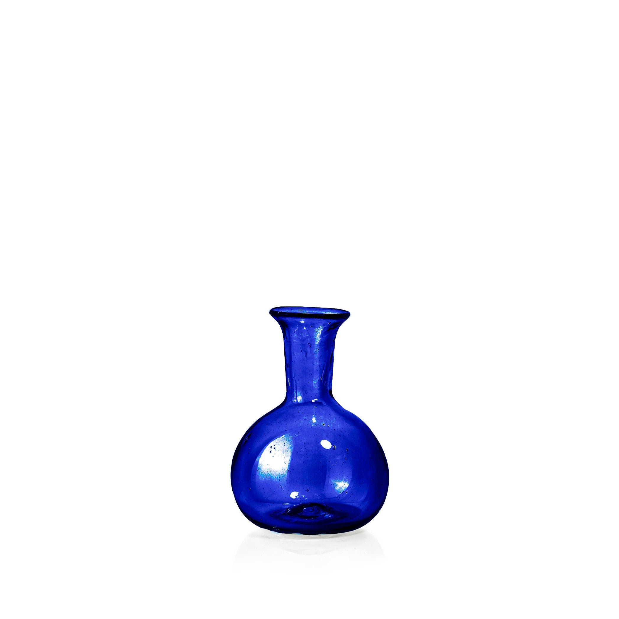 Handblown Small Round Bud Vase in Cobalt Blue, 9cm