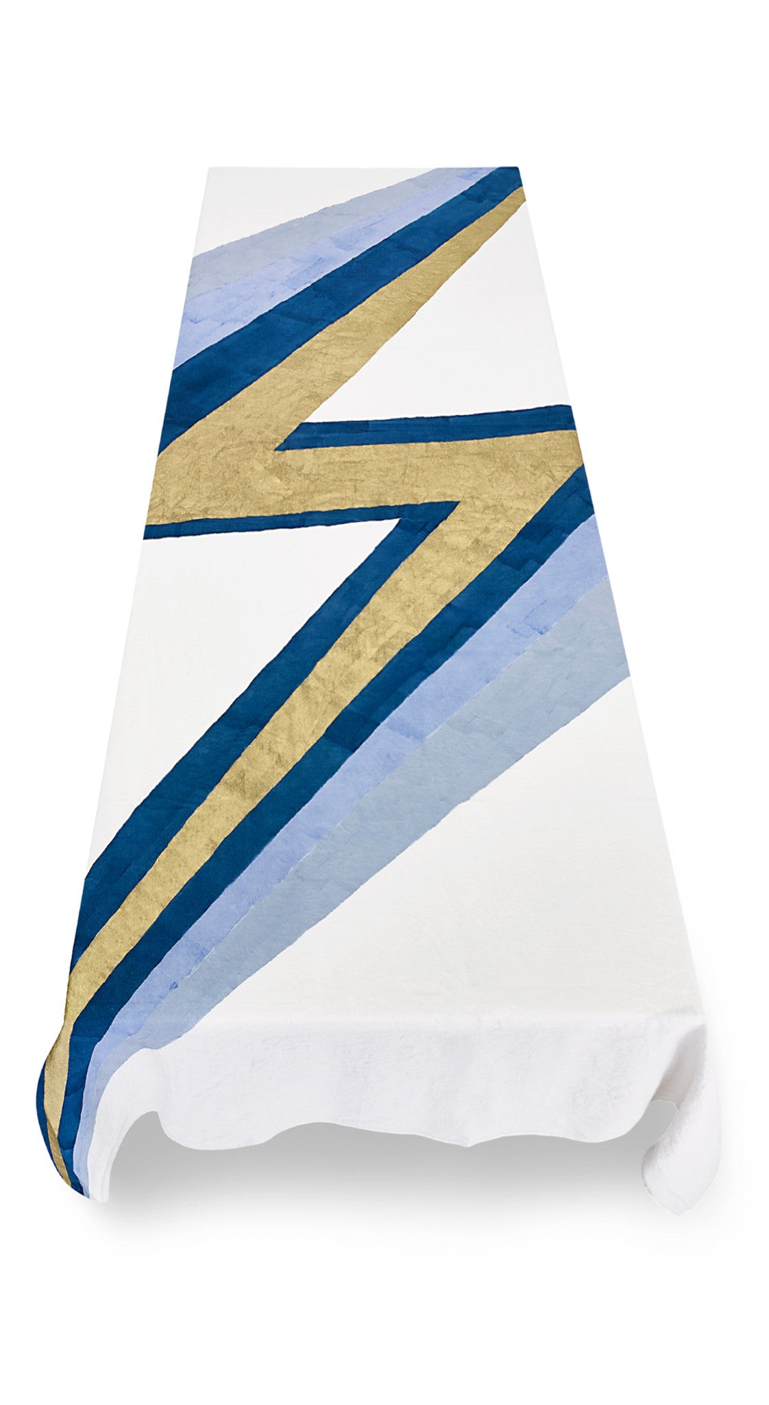 Bolt Linen Tablecloth in Blue and Gold