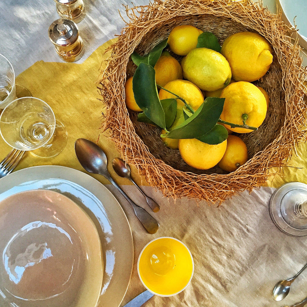 Bespoke Word Linen Tablecloth in Lemon Yellow – Summerill & Bishop