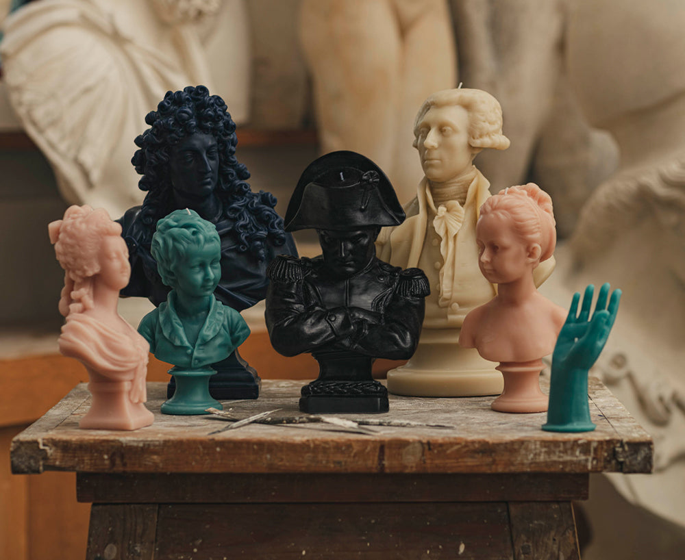 Louise Carved Wax Bust in Pink, 21cm