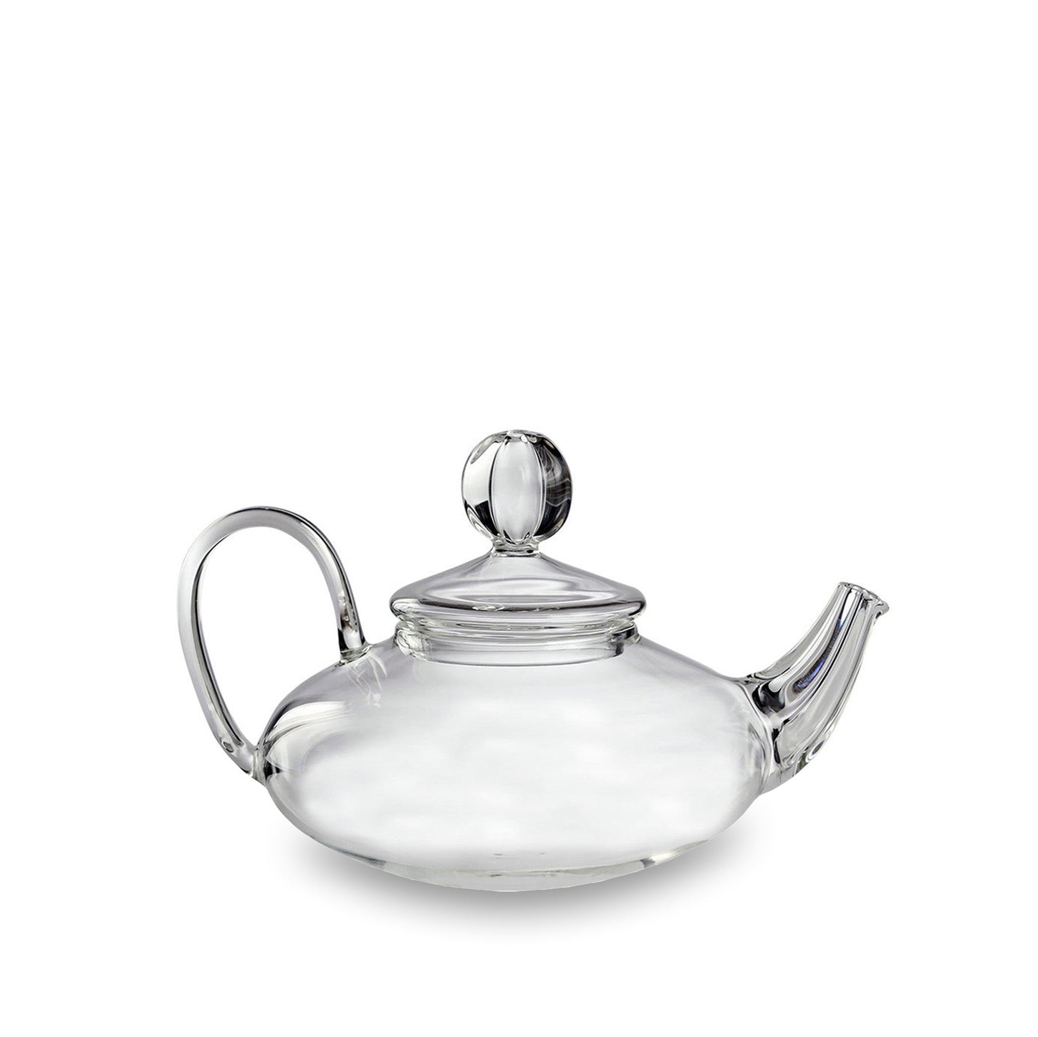 Clear Glass Low Teapot, 22cm