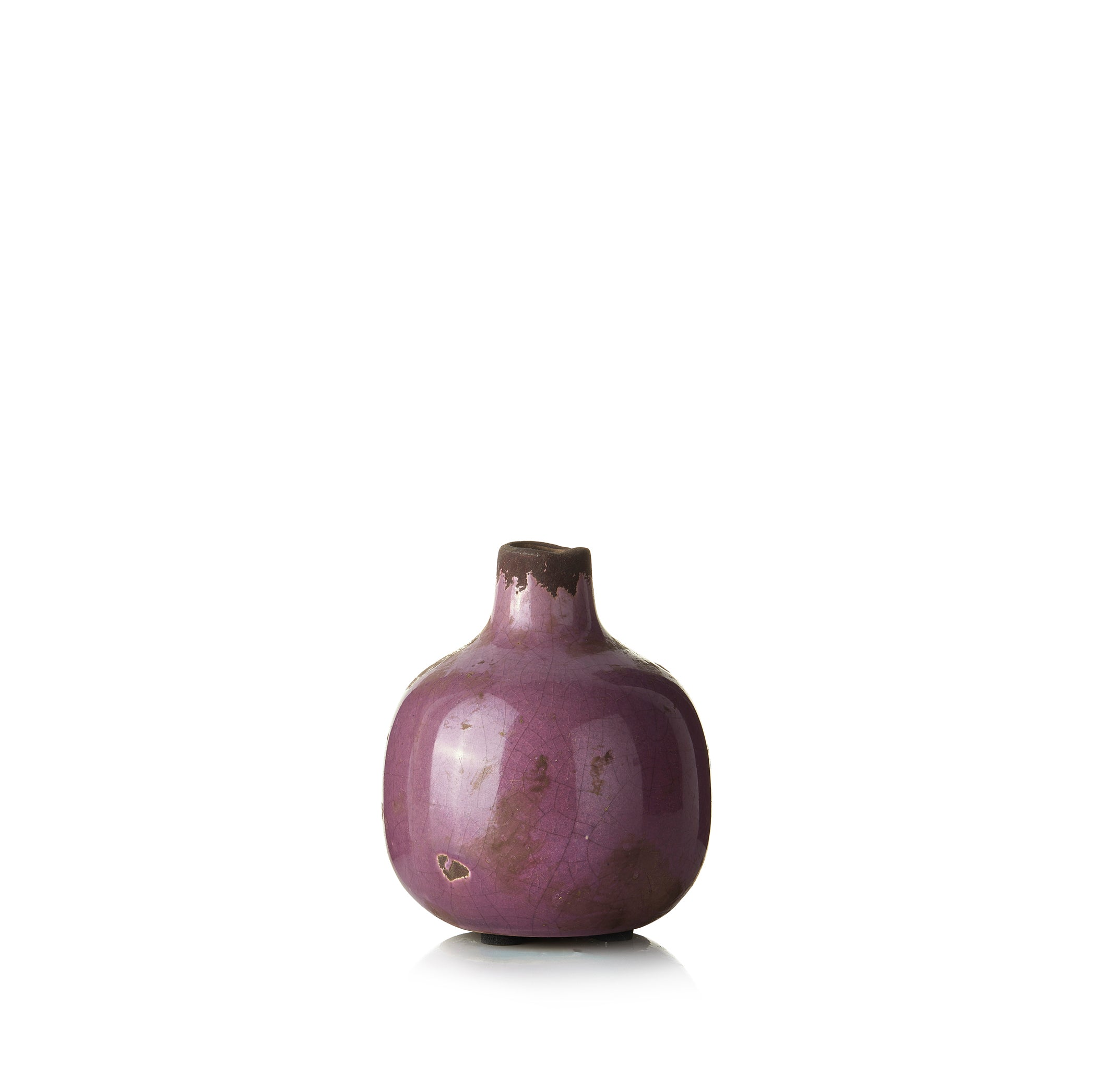 Ceramic Crackled Vase in Pink