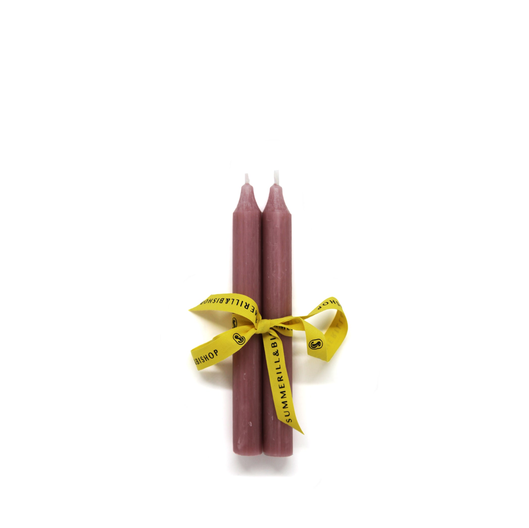 Pair of Coloured Church Candles in Old Rose Pink