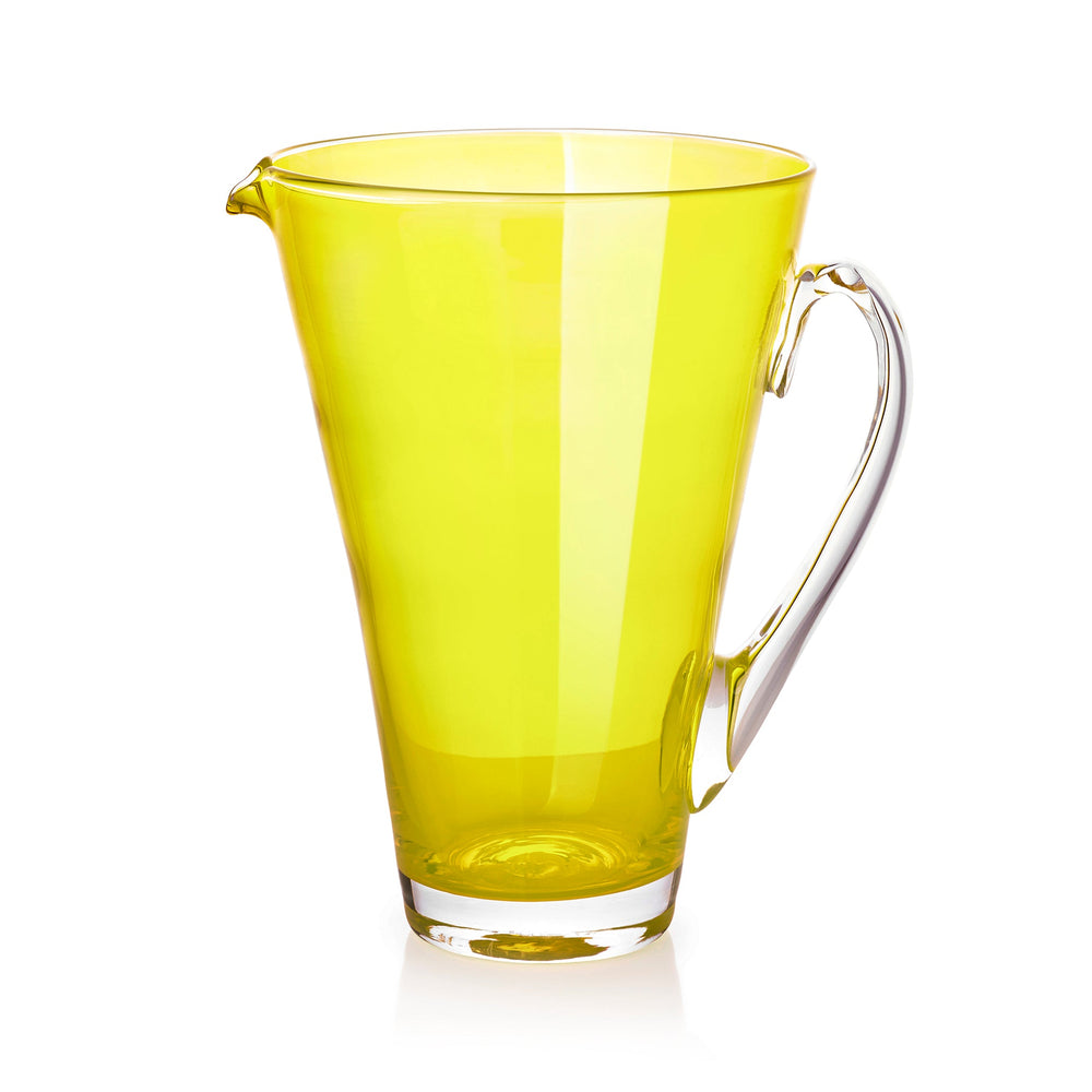 Handblown Glass 'Clair' Jug in Lemon Yellow, 23cm