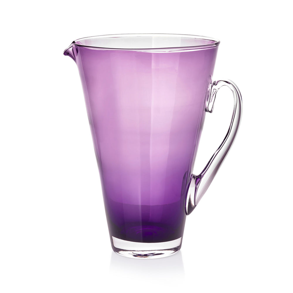 Handblown Glass 'Clair' Jug in Grape Purple, 23cm