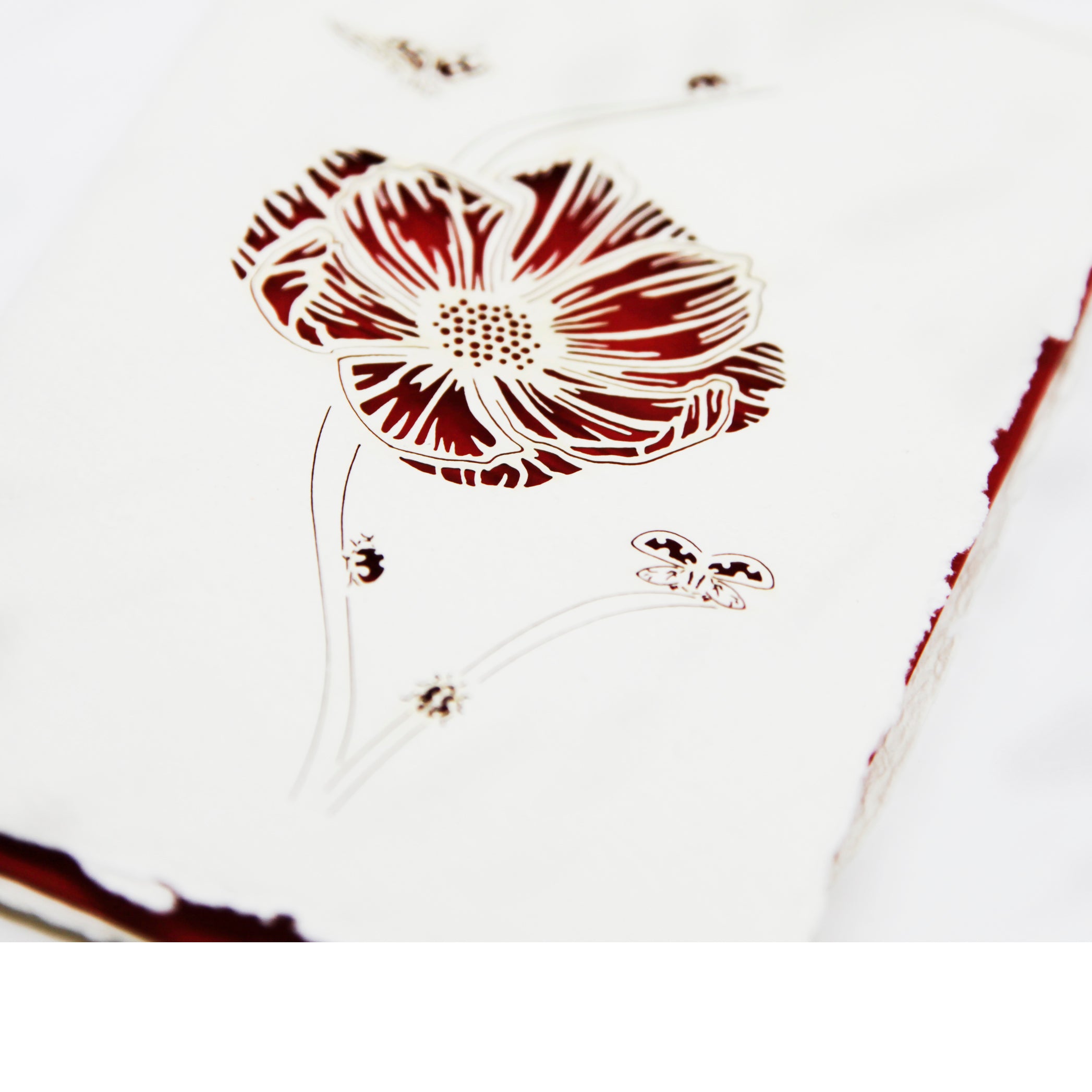 Handmade Paper Greeting Card with Ladybug, 15cm x 10cm