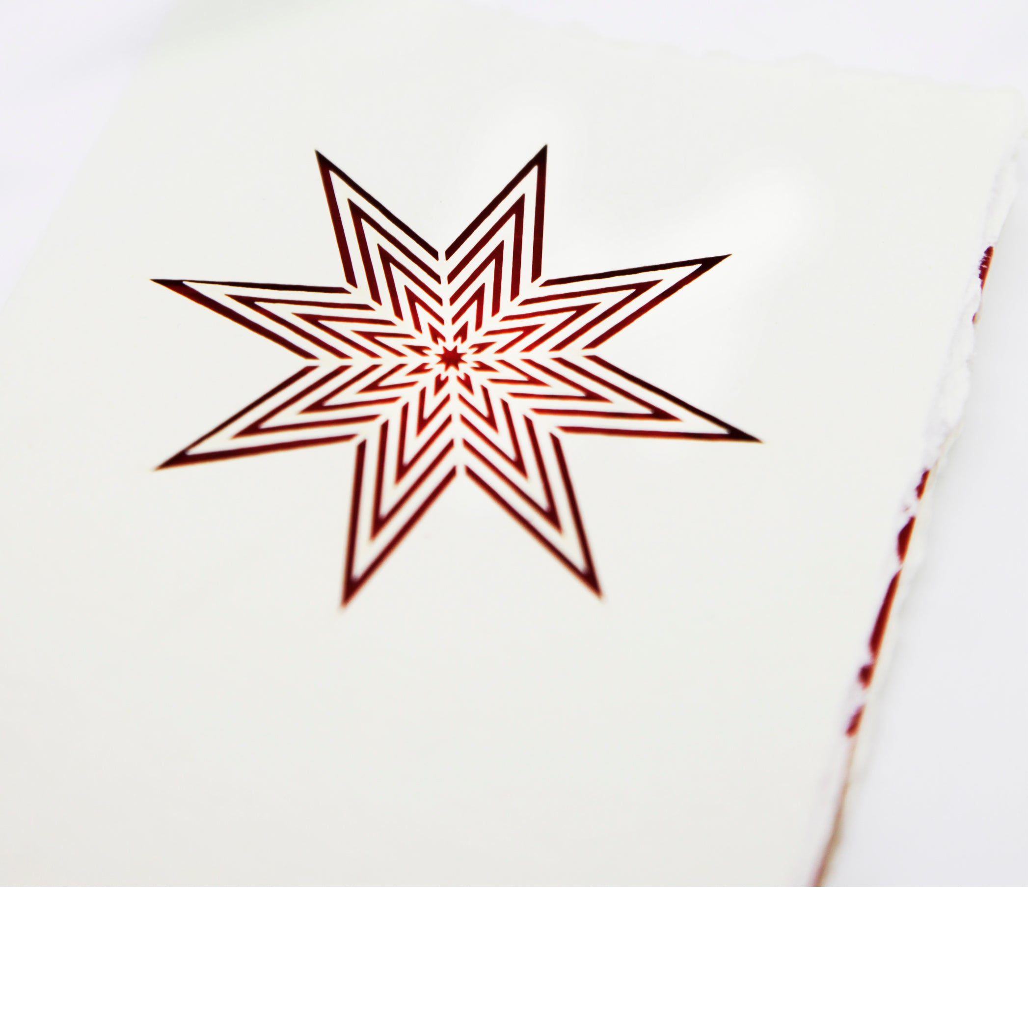 Handmade Paper Greeting Card with Star, 15cm x 10cm