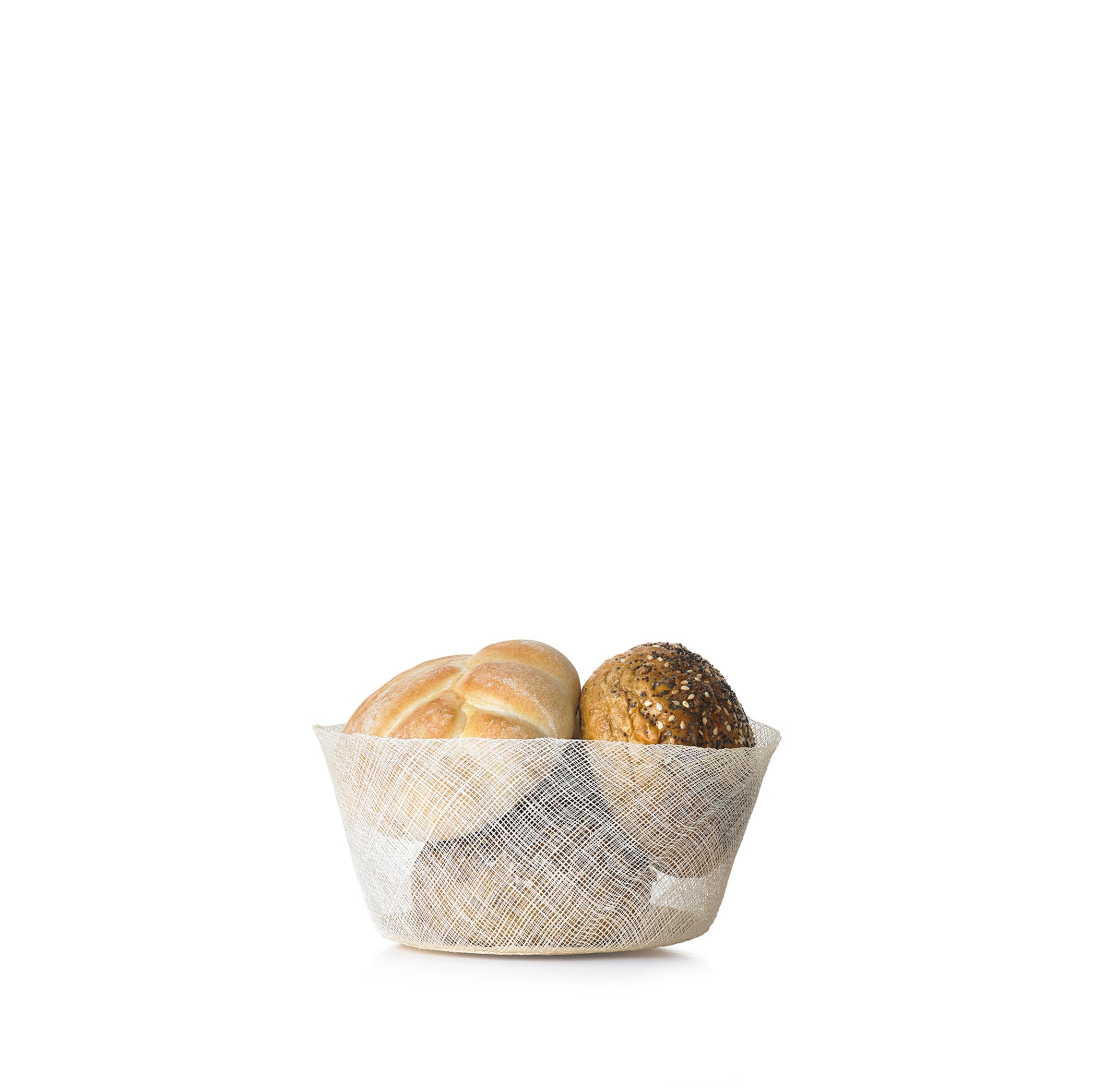 Abaca Round Bread Basket in Cream