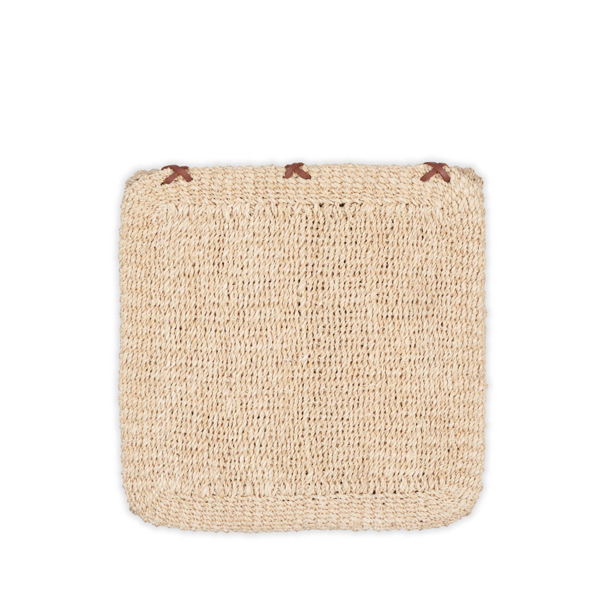 Abaca Woven Cutlery Box With a Lid in Cream