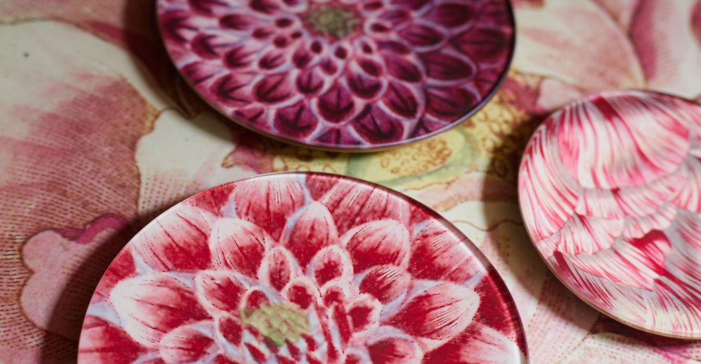 John Derian 'Purple Dahlia' Paperweight, 9cm