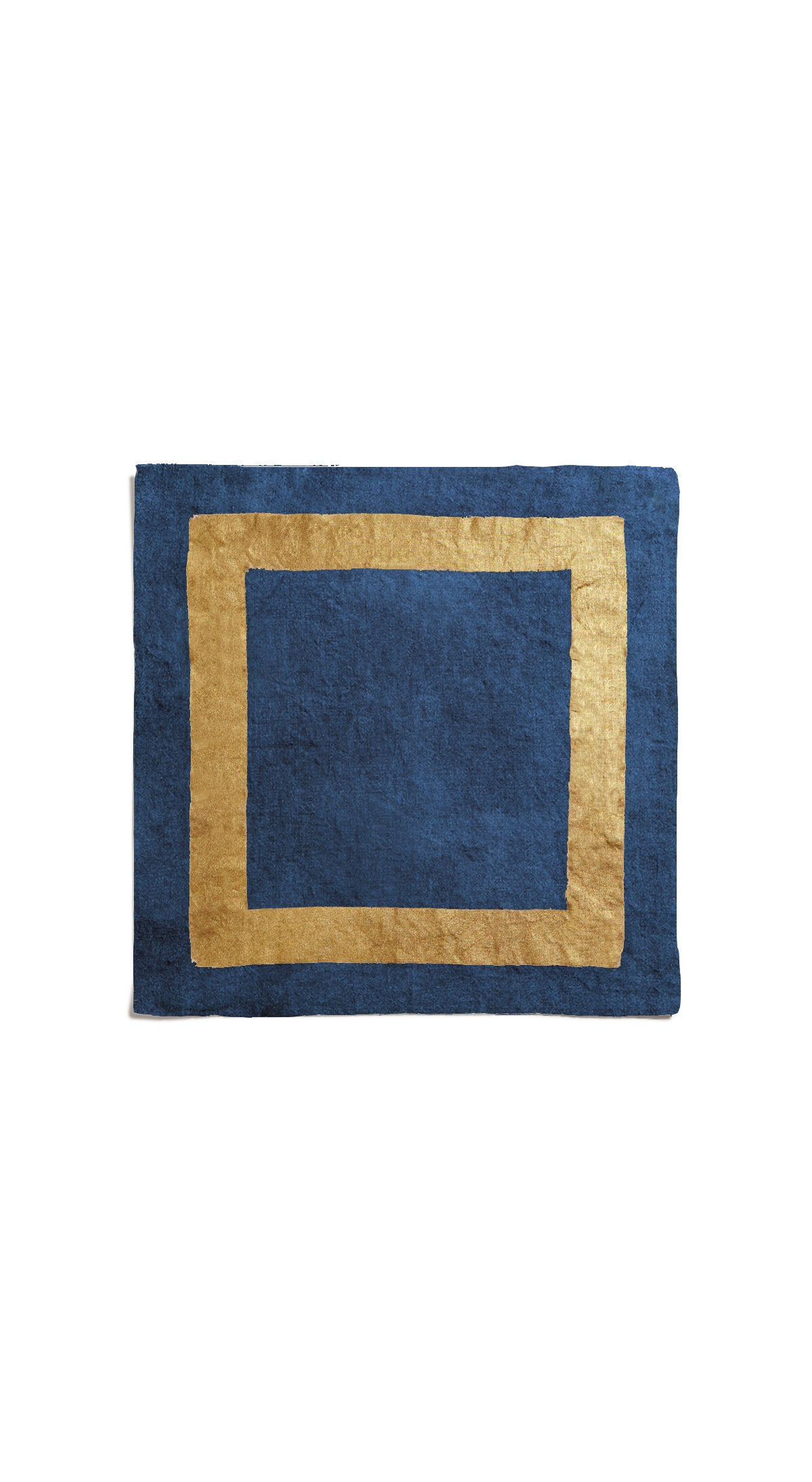Full Field Cornice Linen Napkin in Midnight Blue & Gold, 50x50cm