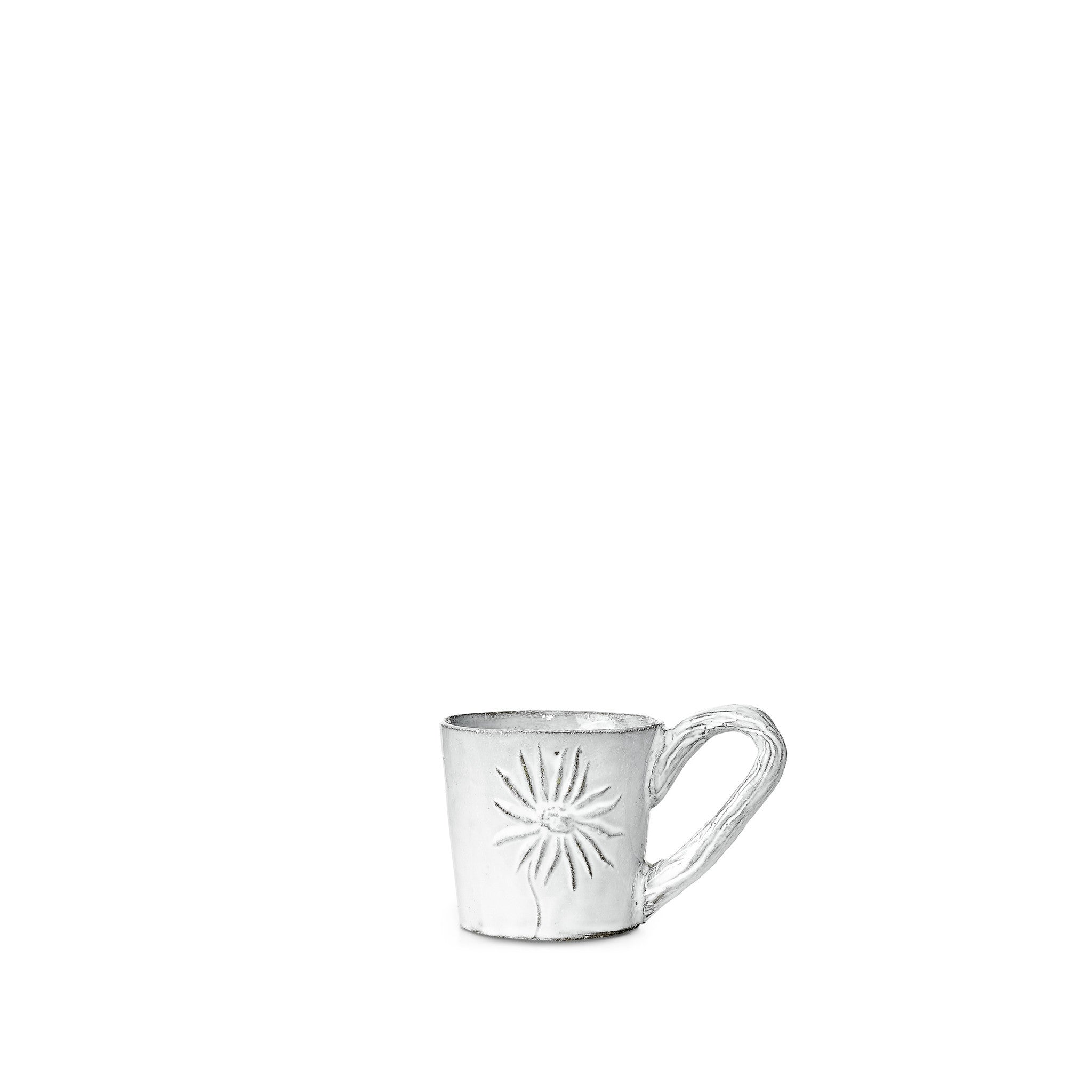 Fleurs Coffee Cup with Small Handle by Astier de Villatte, 9.5cm