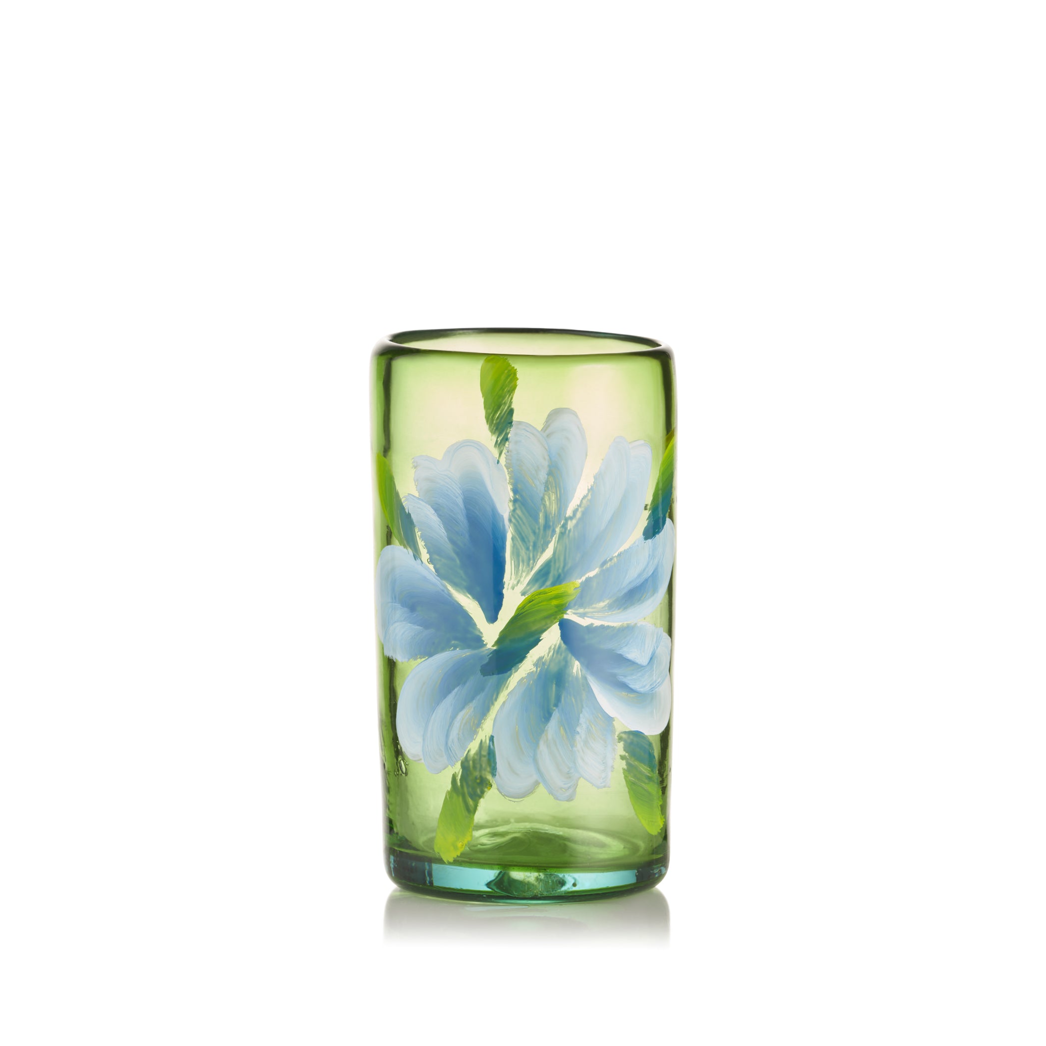 Blue Flower Hand-painted Glass, 12cm