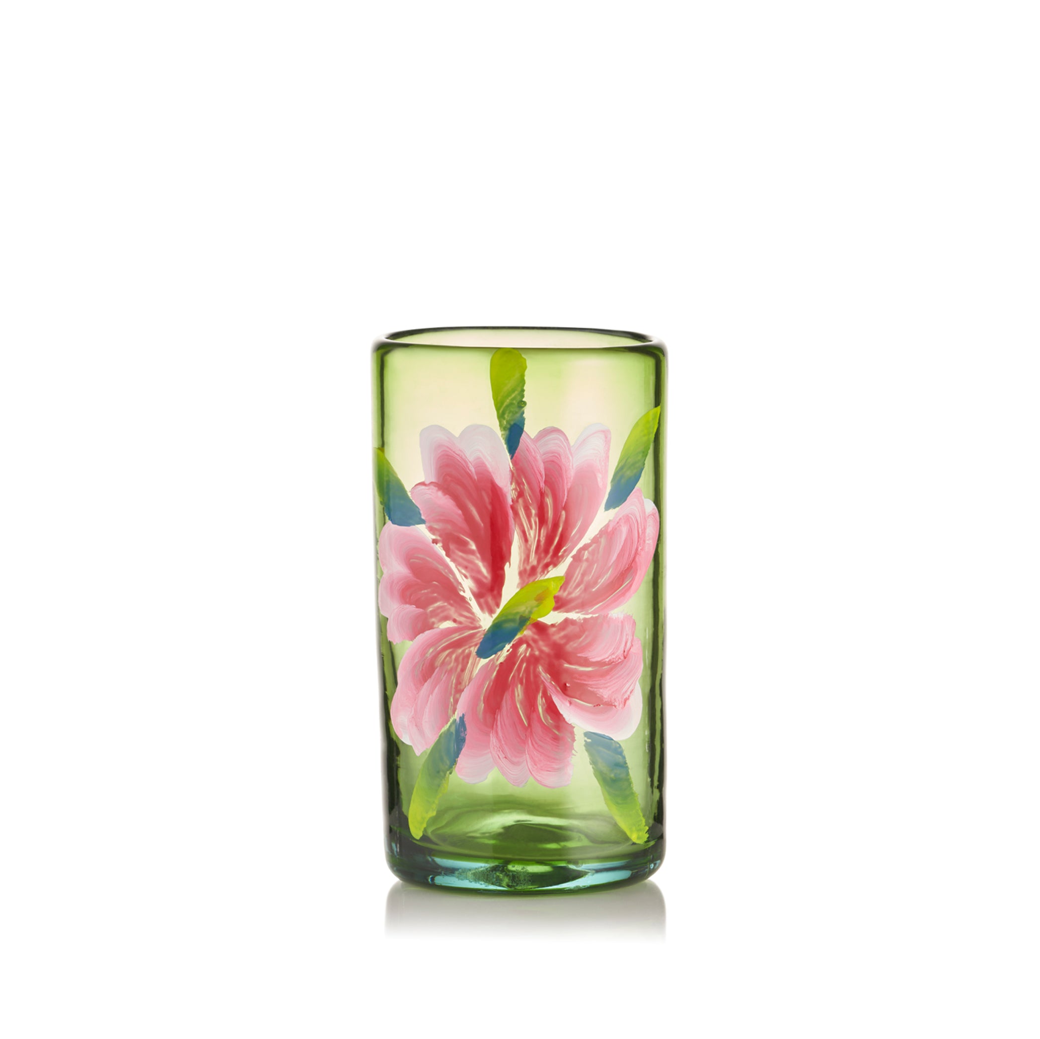 Red Flower Hand-painted Glass, 12cm