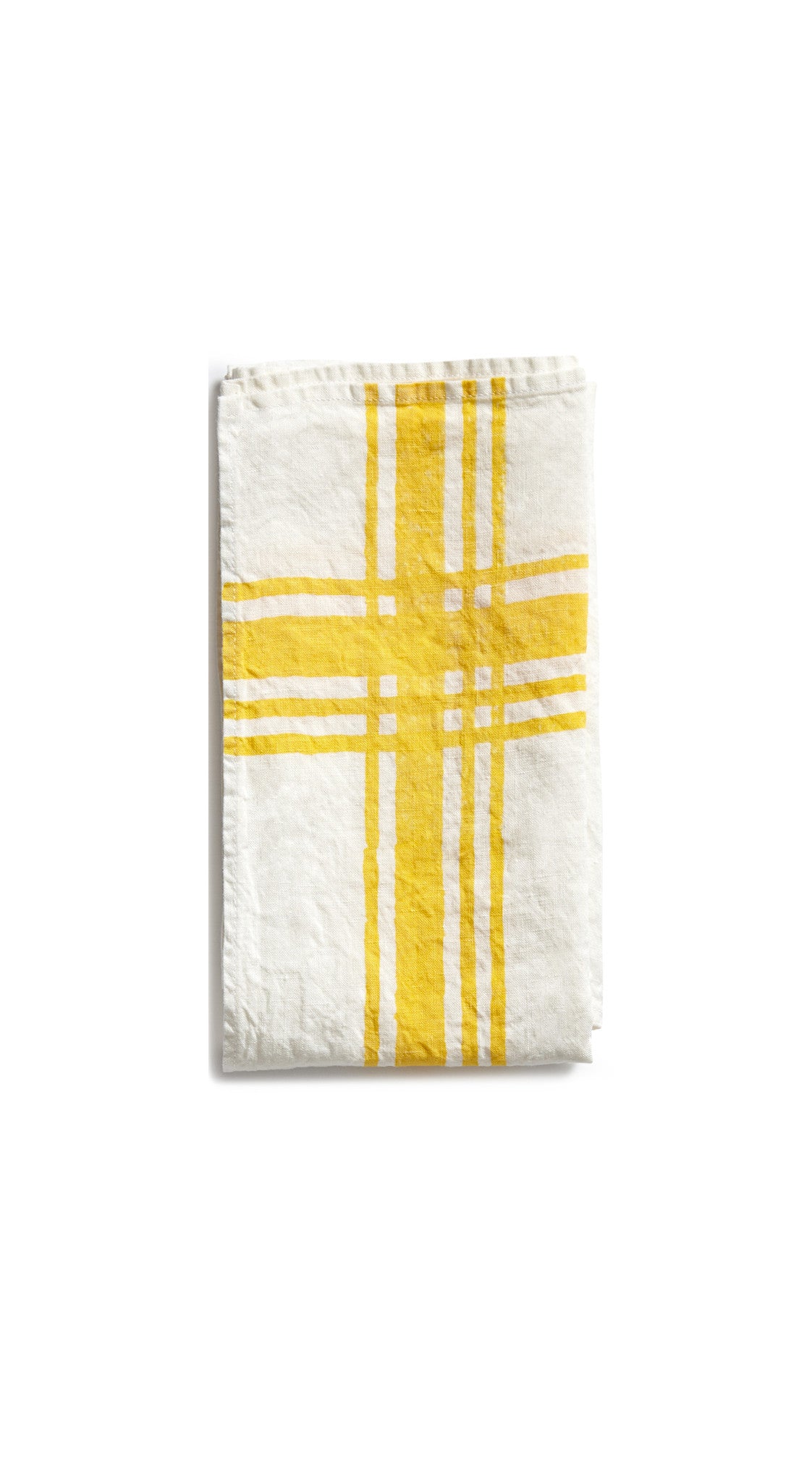 Stripe Linen Tea Towel in Lemon Yellow, 55x70cm