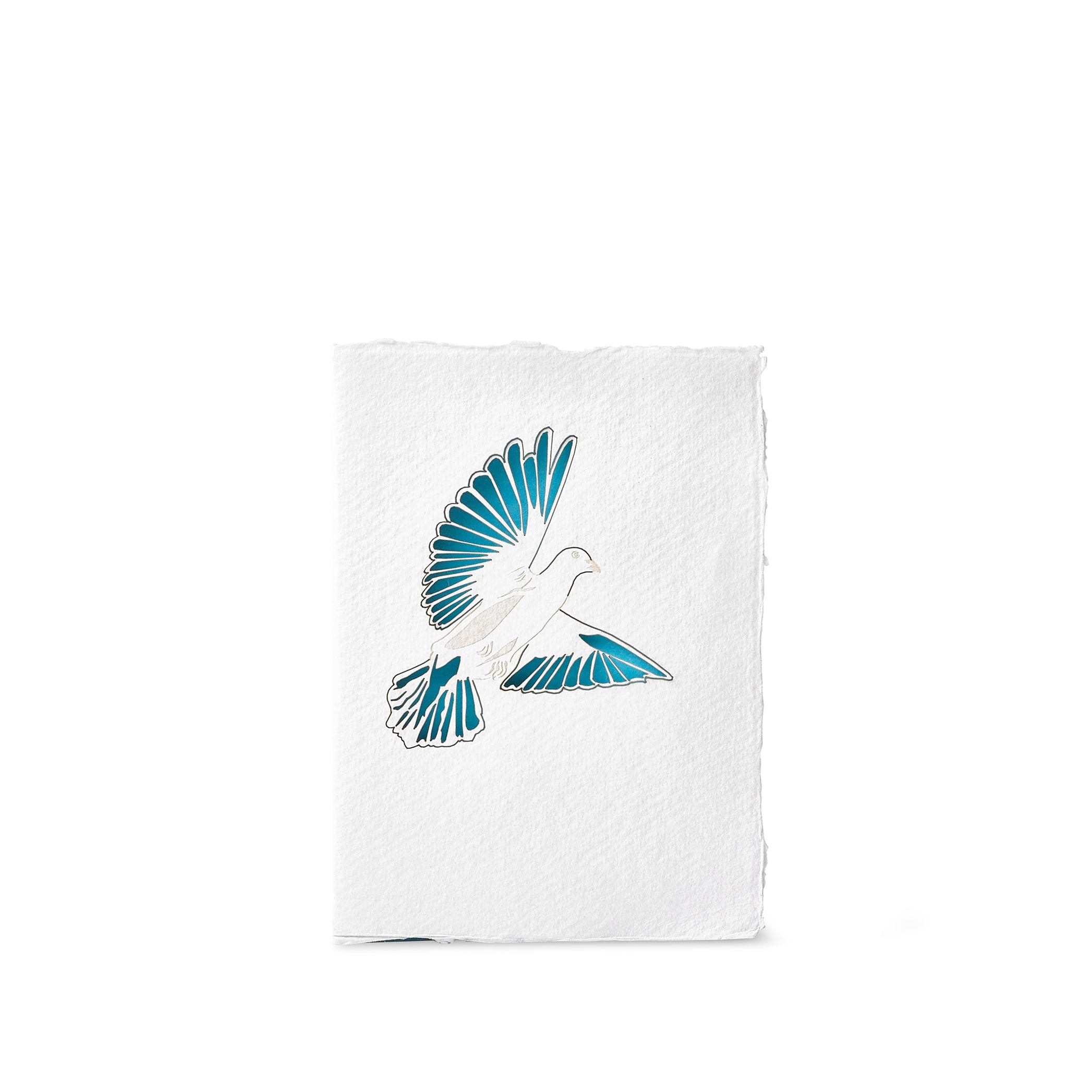 Handmade Paper Greeting Card with Dove, 15cm x 10cm
