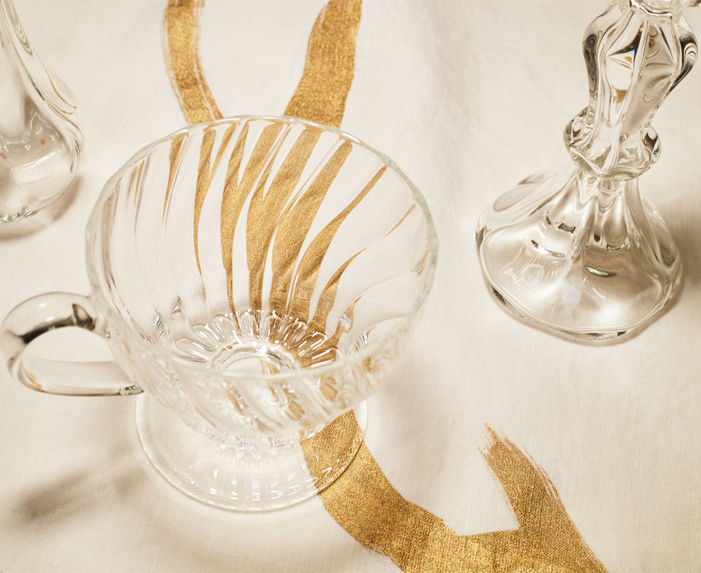 Clear Handblown Glass Teacup, 9cm