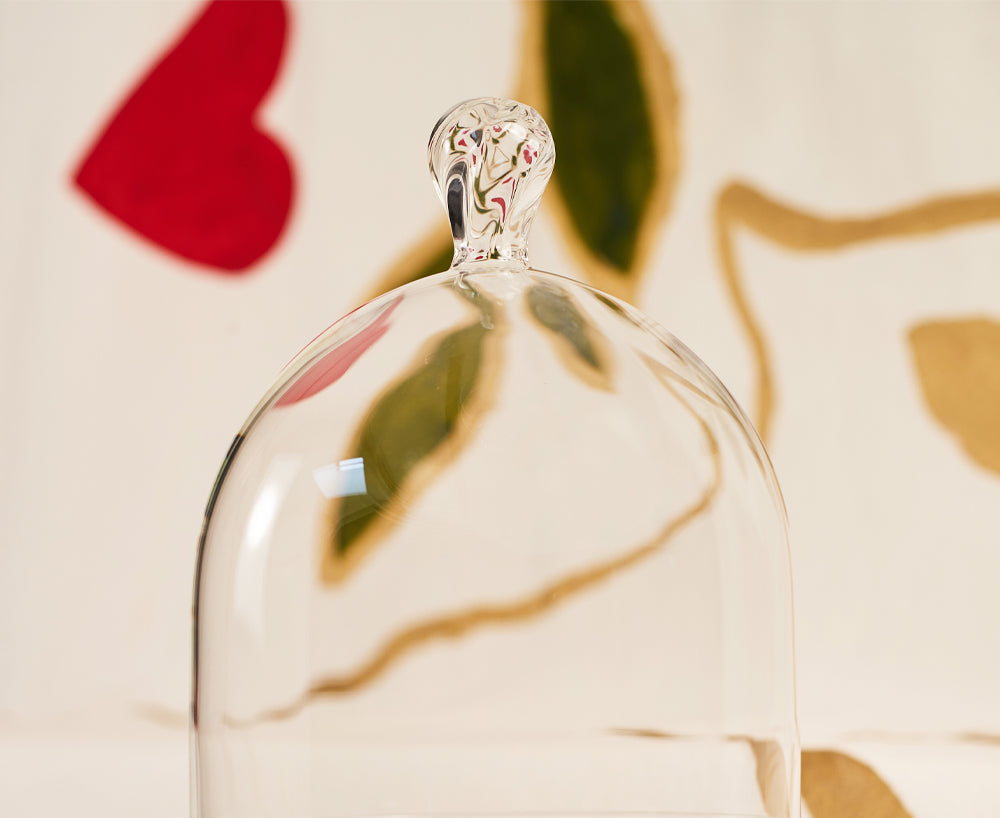 Eleanor Clear Handblown Glass Cake Stand & Dome, Small 19cm