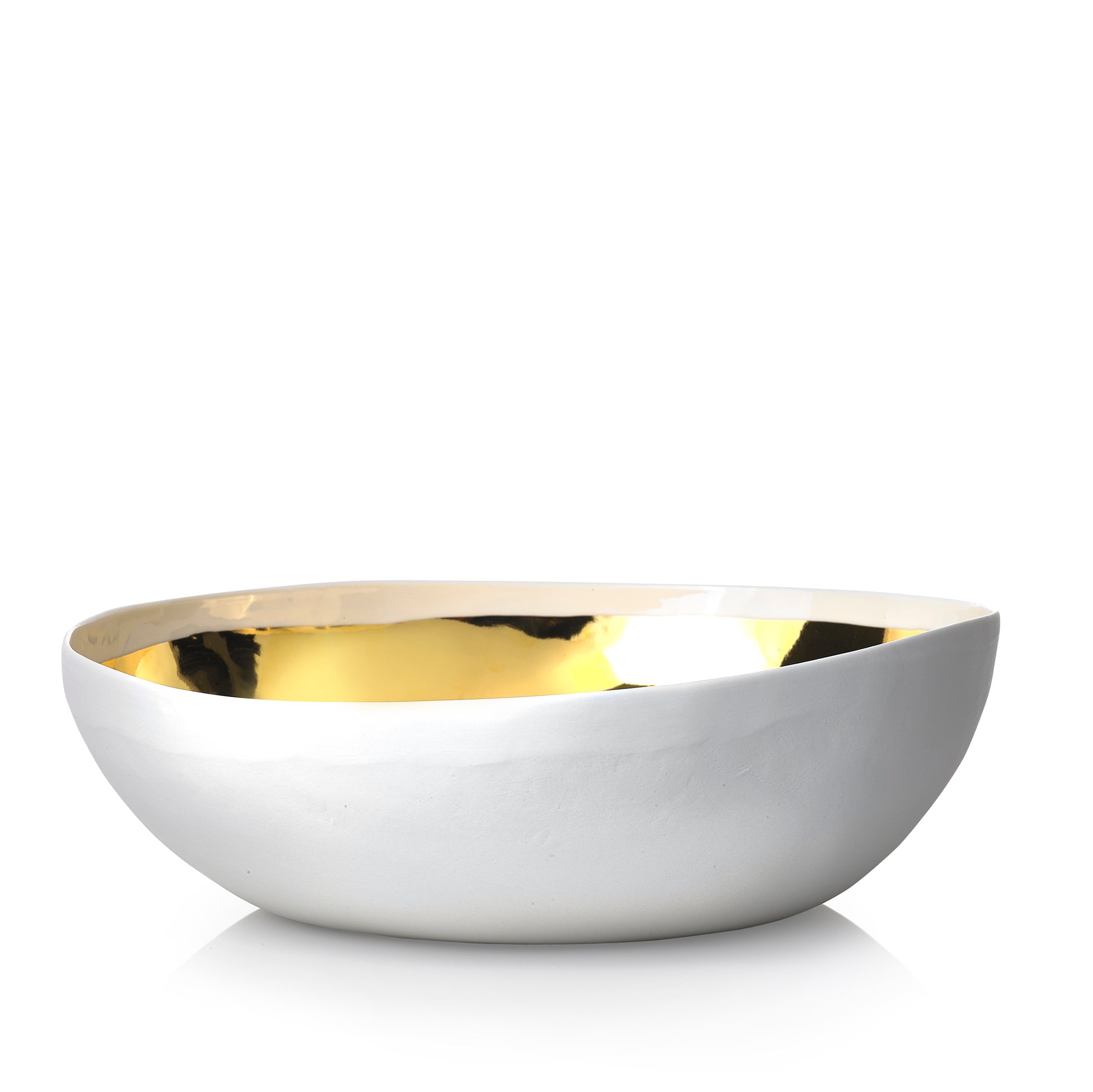 Summerill & Bishop Handmade 30cm Porcelain Medium Salad Bowl with Gold Glaze