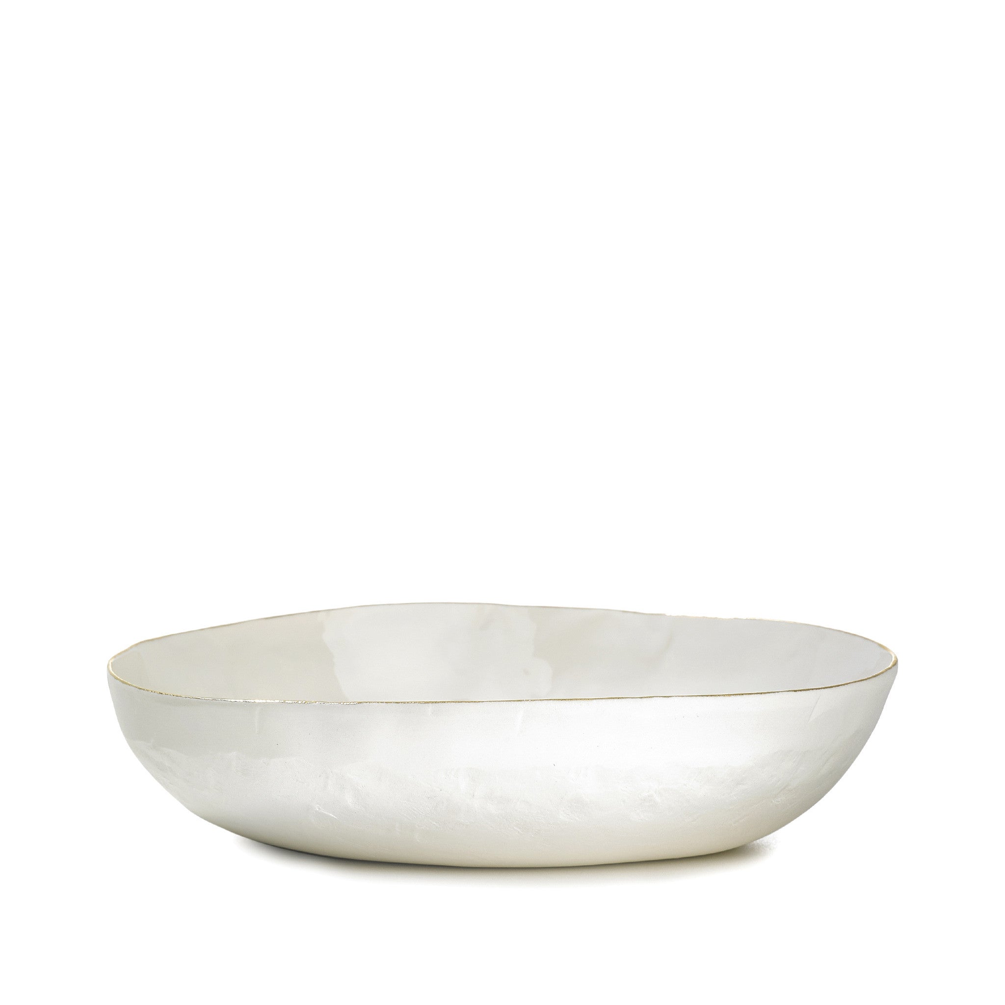 Summerill & Bishop Handmade 23cm Porcelain Soup Bowl with Gold Rim