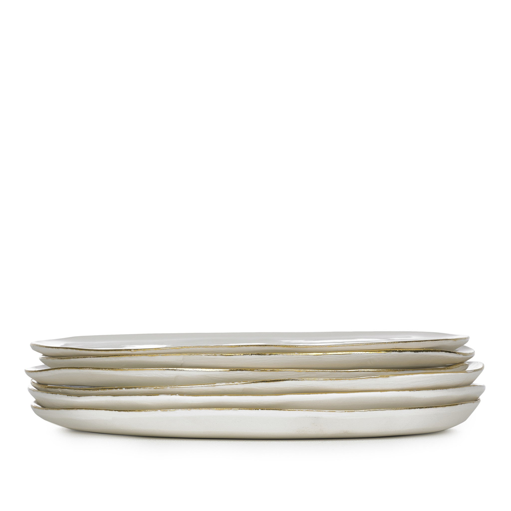 Summerill & Bishop Handmade 31cm Porcelain Dinner Plate with Gold Rim