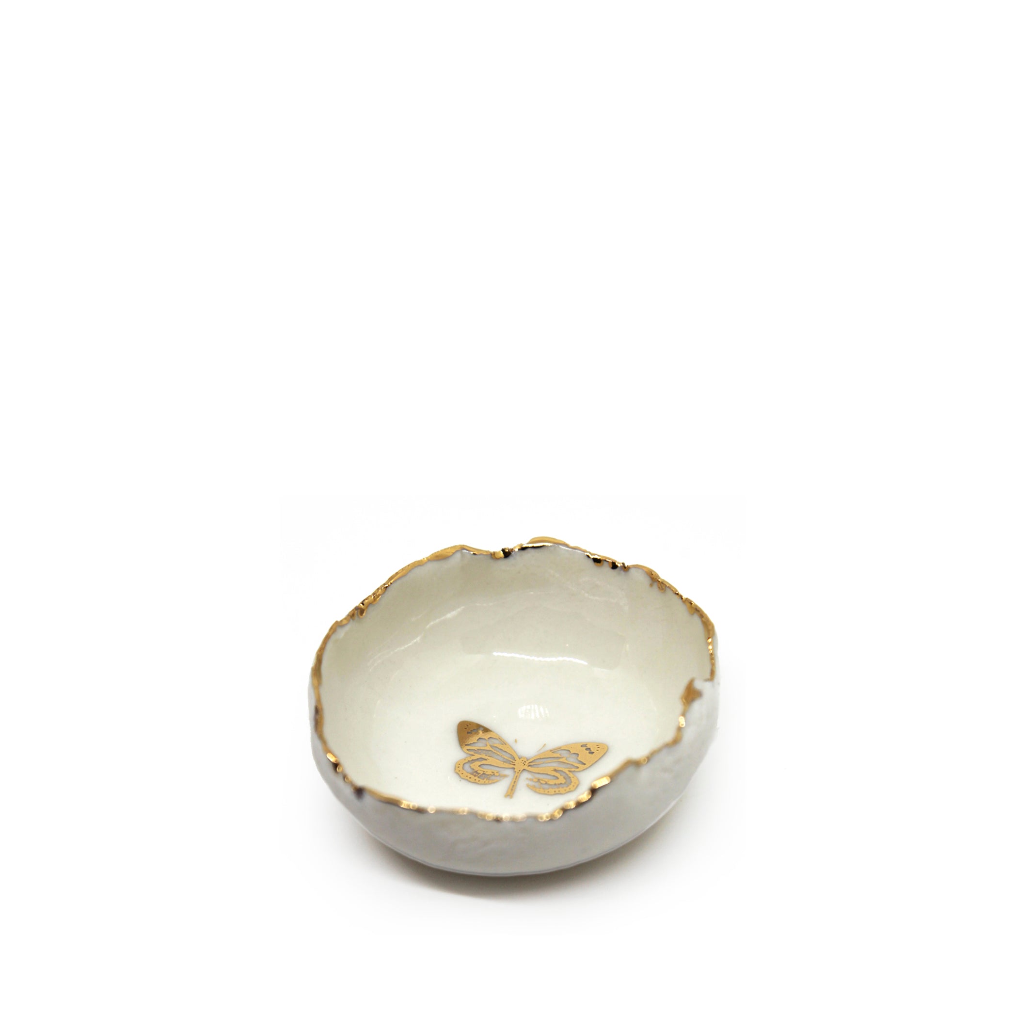 HB Jagged Bowl with Gold Butterfly, 7cm