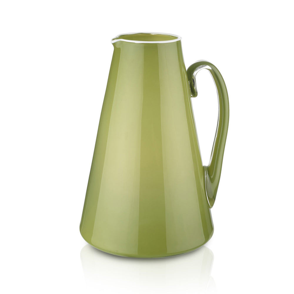 Handblown Glass Bumba Jug in Apple Green, 3lt