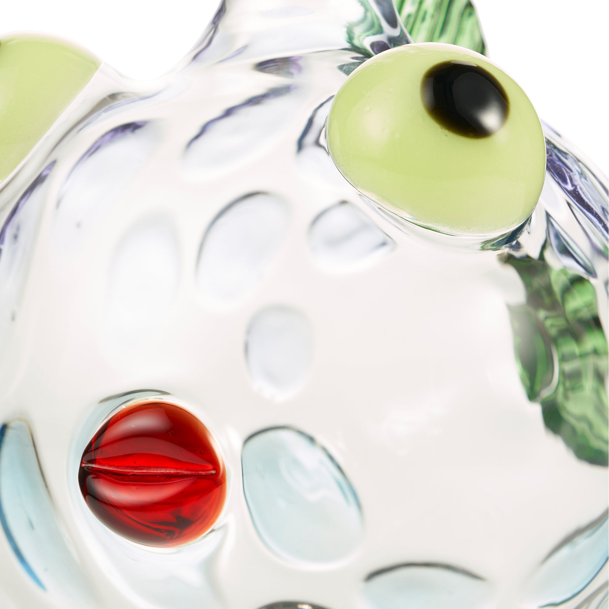 Handblown Glass Fish Decanter in Green and Purple, 25cm